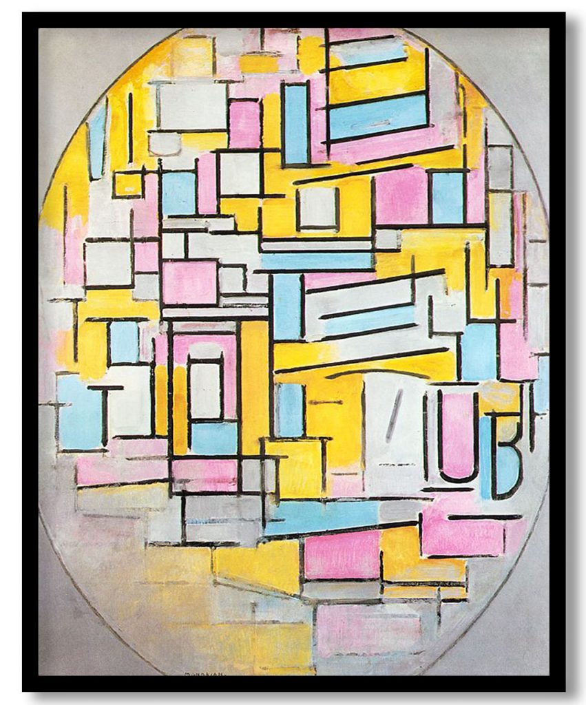 Composition with Oval in Color Planes II by Piet Mondrian (1914)