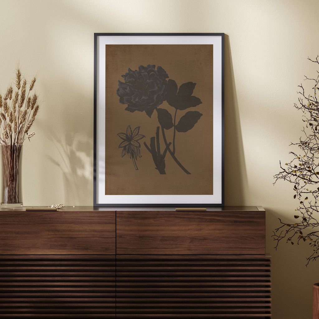 Botanical Dark Blue Flower – Wall Hanging
