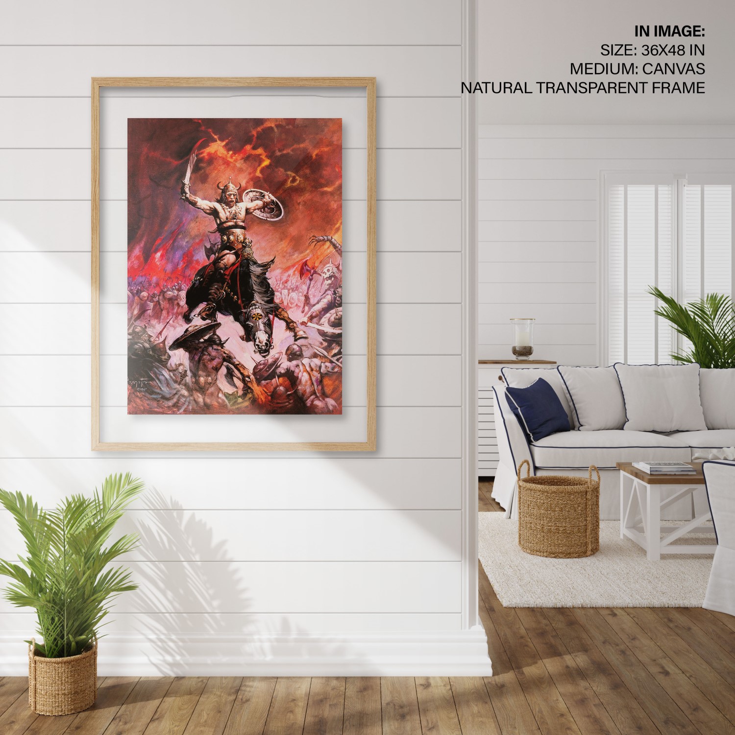 Hampton,Style,Living,Room,Interior,With,Frame,Mockup,,3d,Render