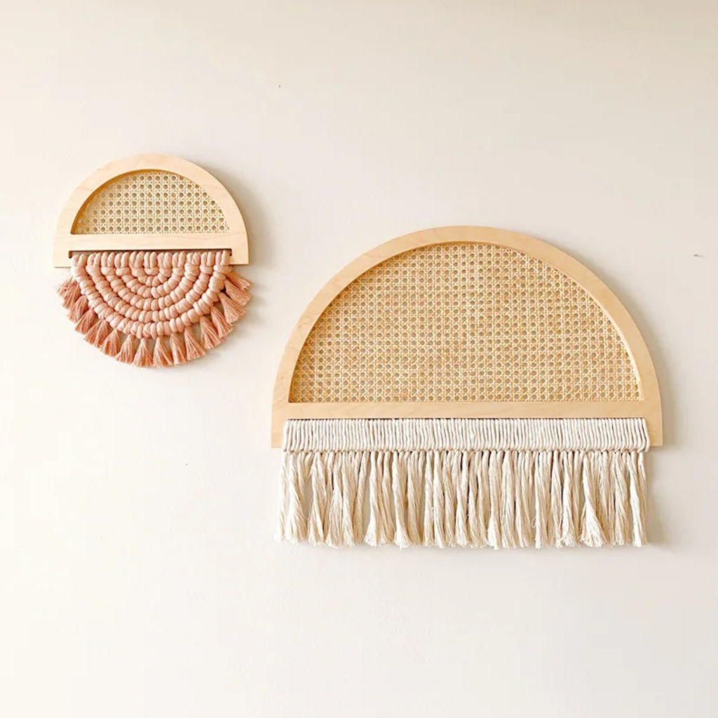Semi Circle Rattan Macrame Woven Wall Hanging BestOfBharat