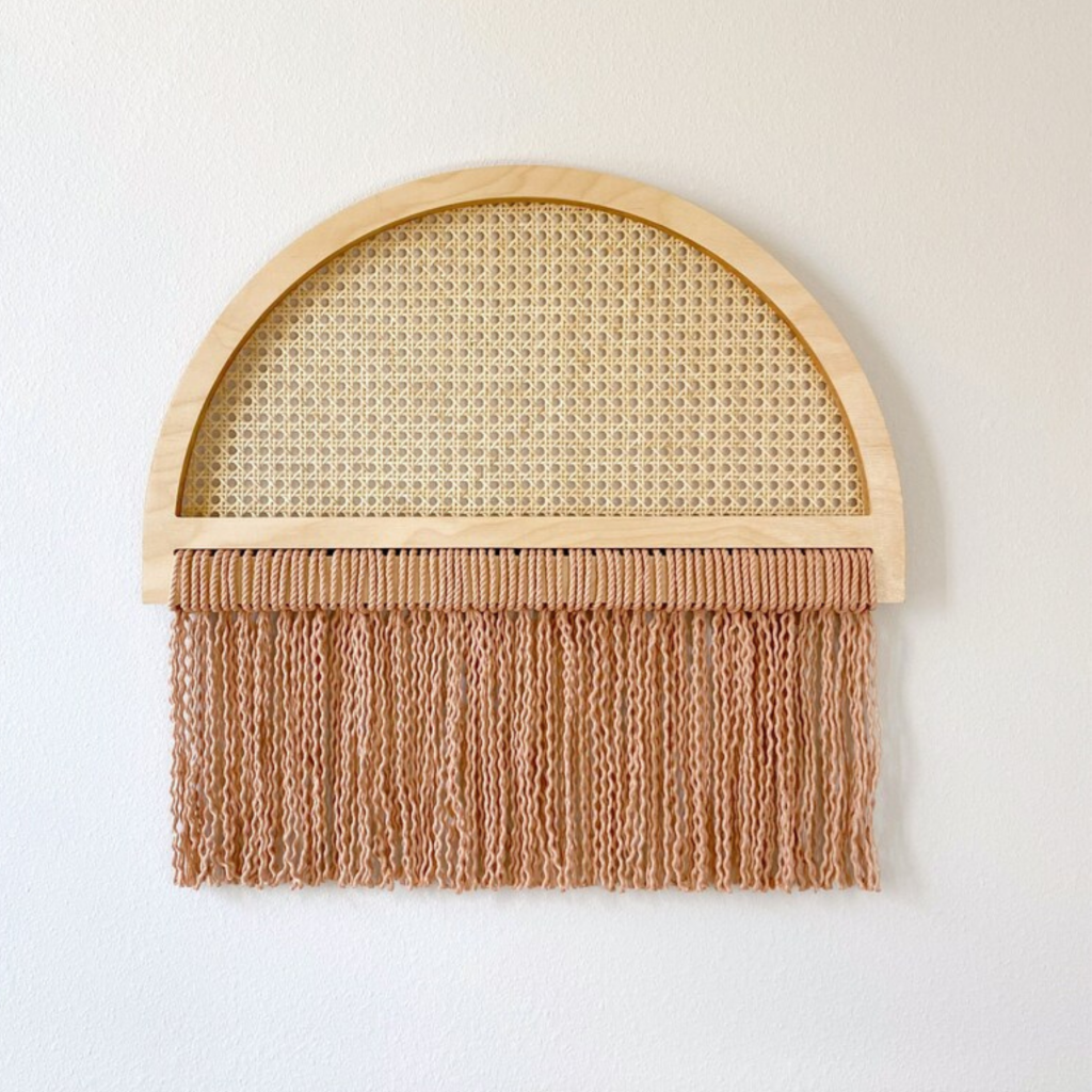 Semi Circle Rattan Fiber Wall Hanging