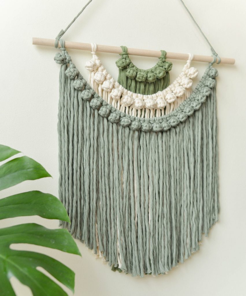 Crescent Moon Macrame Half Circle Wall Hanging