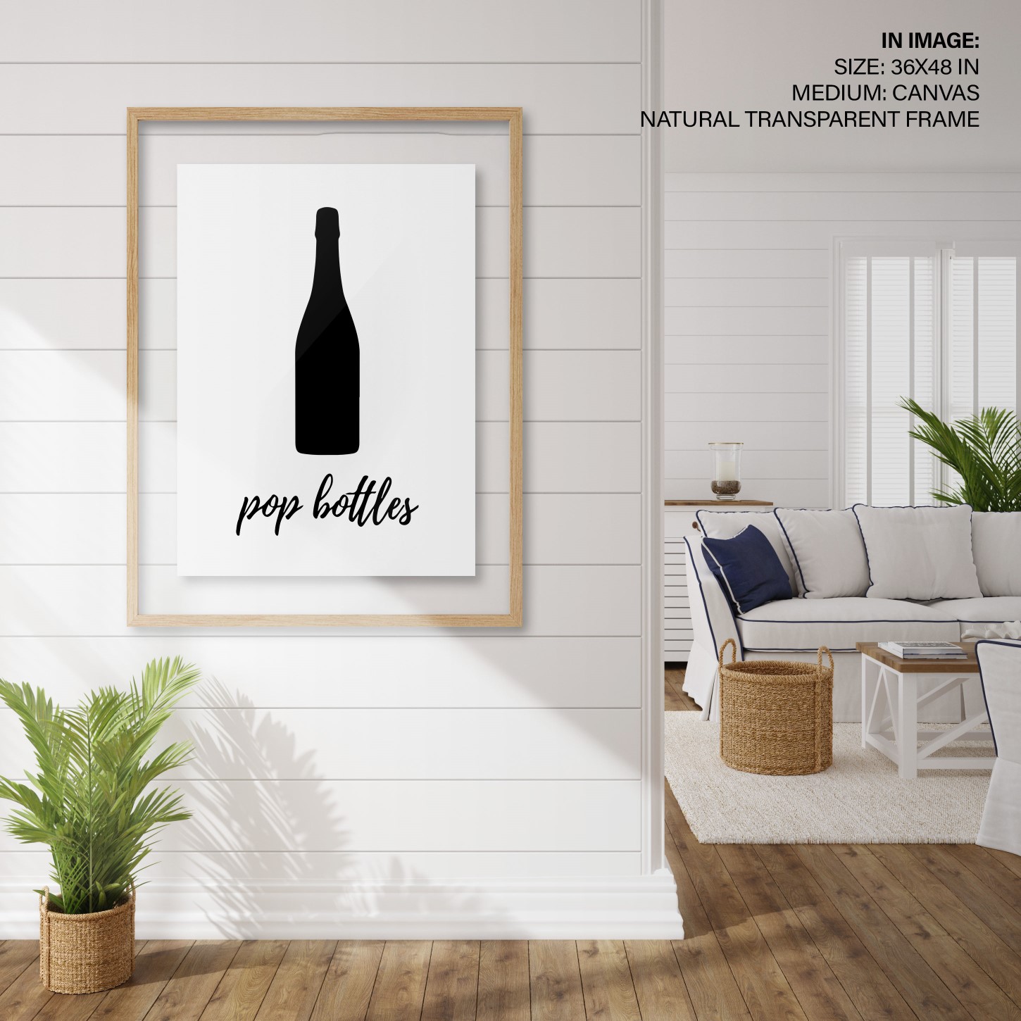 Hampton,Style,Living,Room,Interior,With,Frame,Mockup,,3d,Render