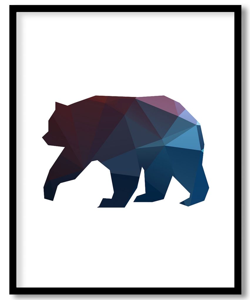 Colorful geometrical bear