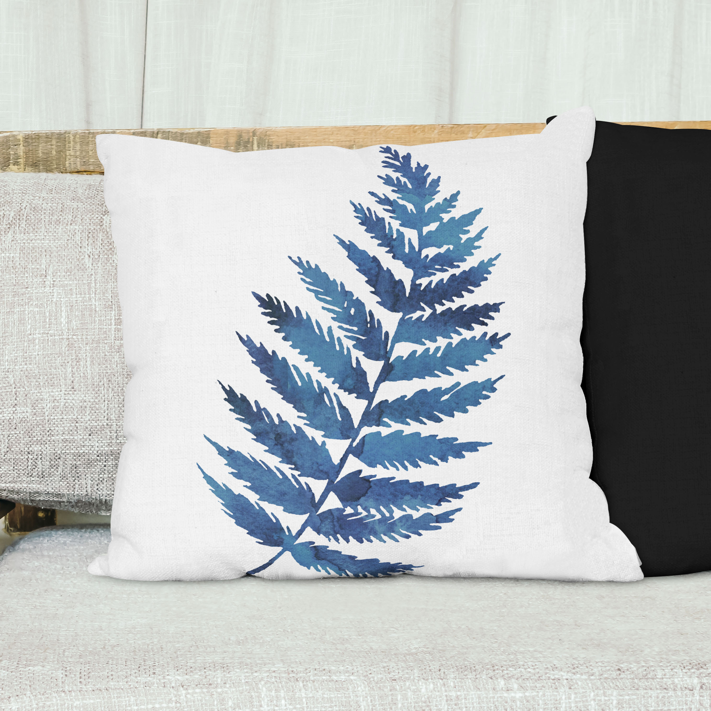 Red sofa with pillow and light lamp