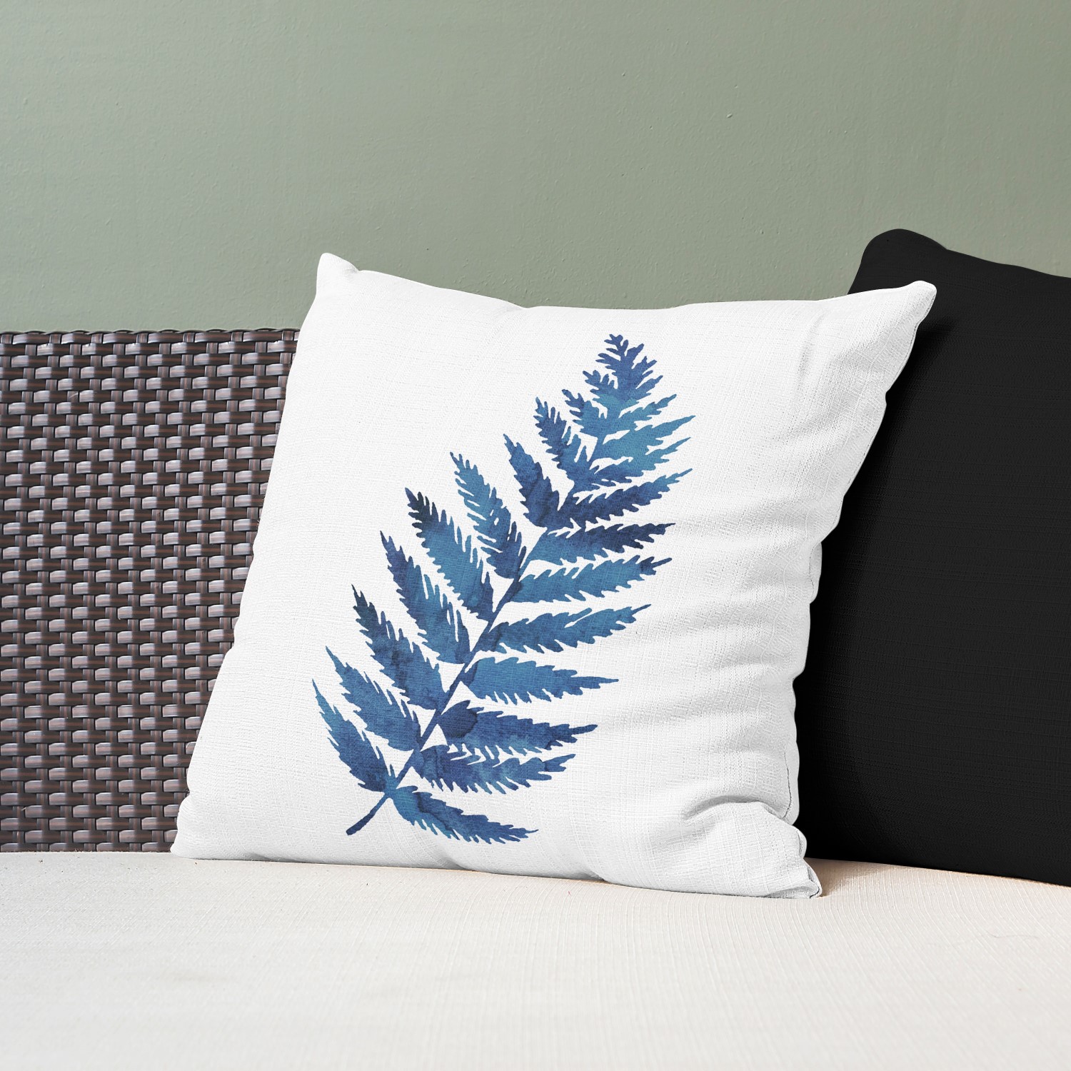 Red sofa with pillow and light lamp