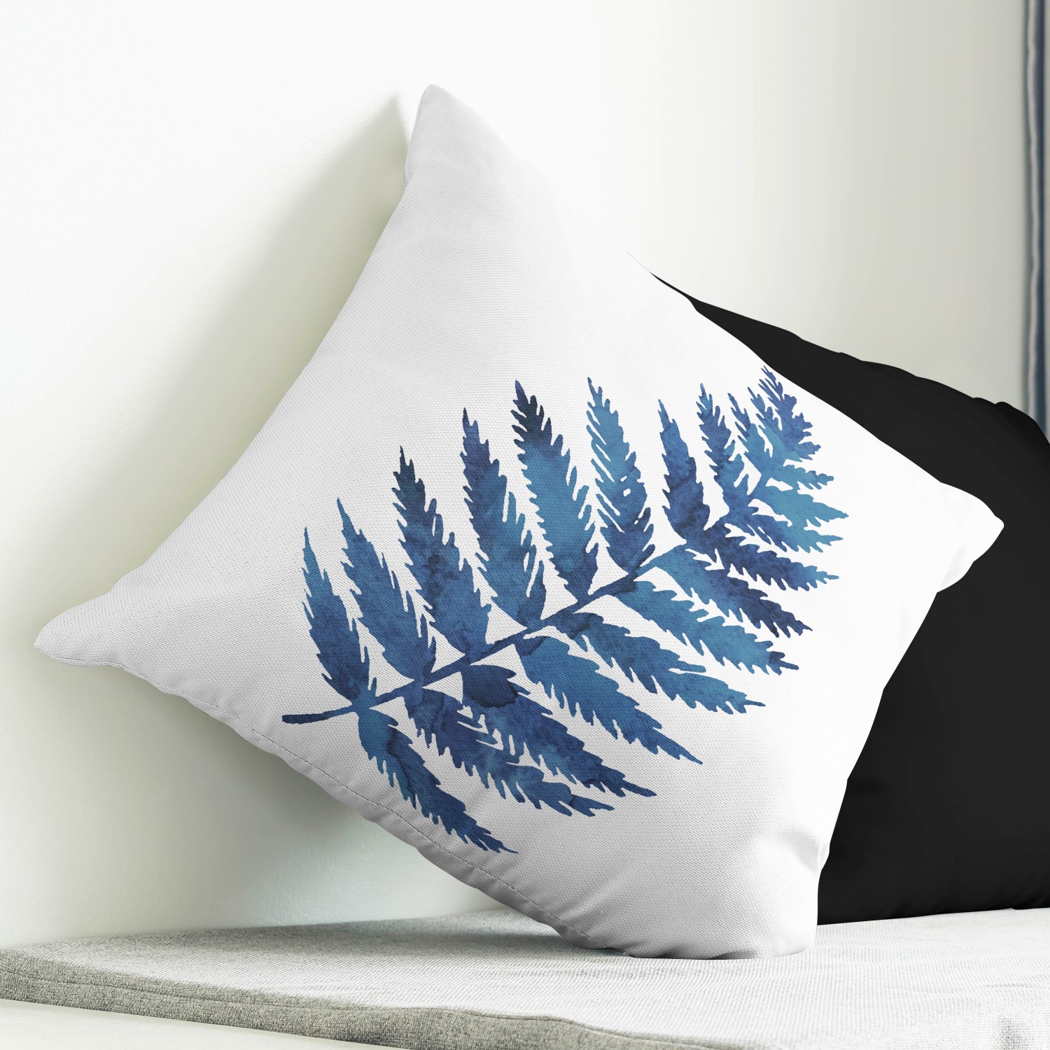 Red sofa with pillow and light lamp