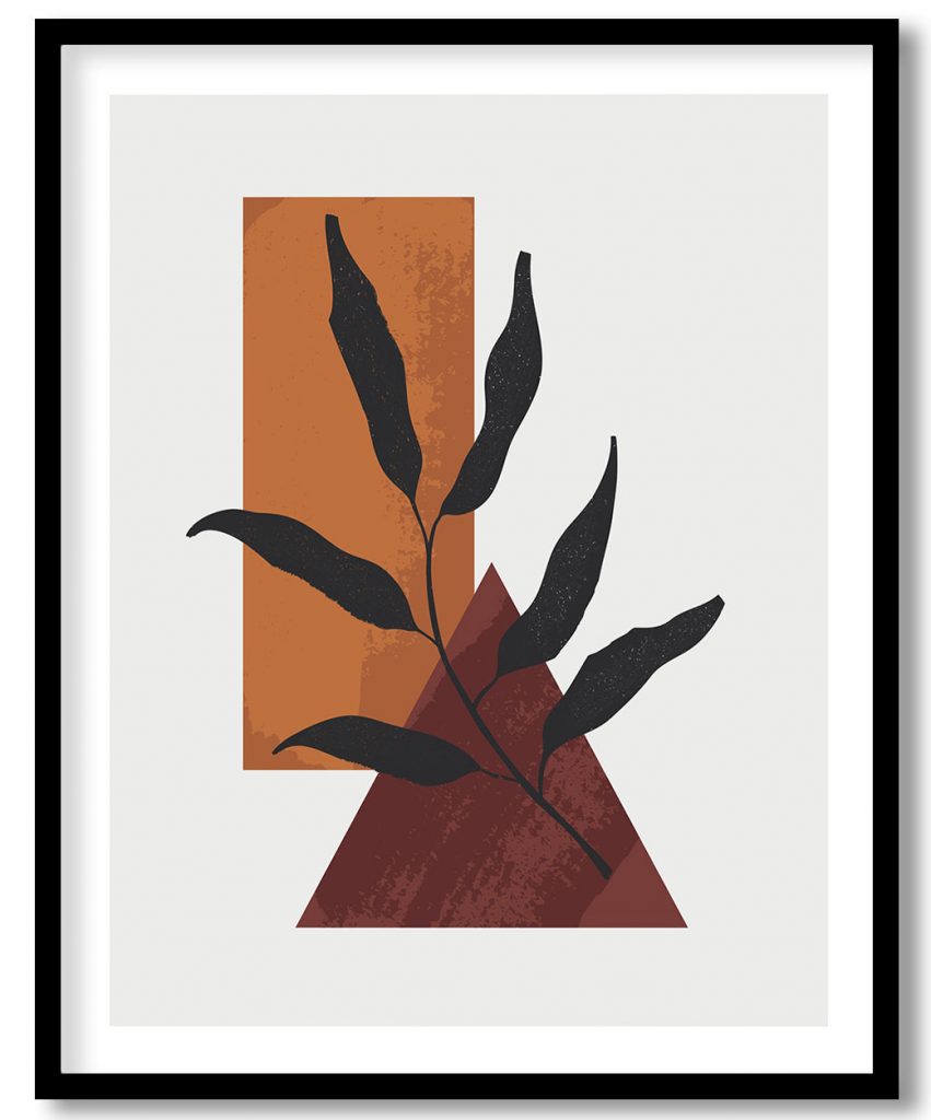 Abstract geoemetrical shapes leaf botanical