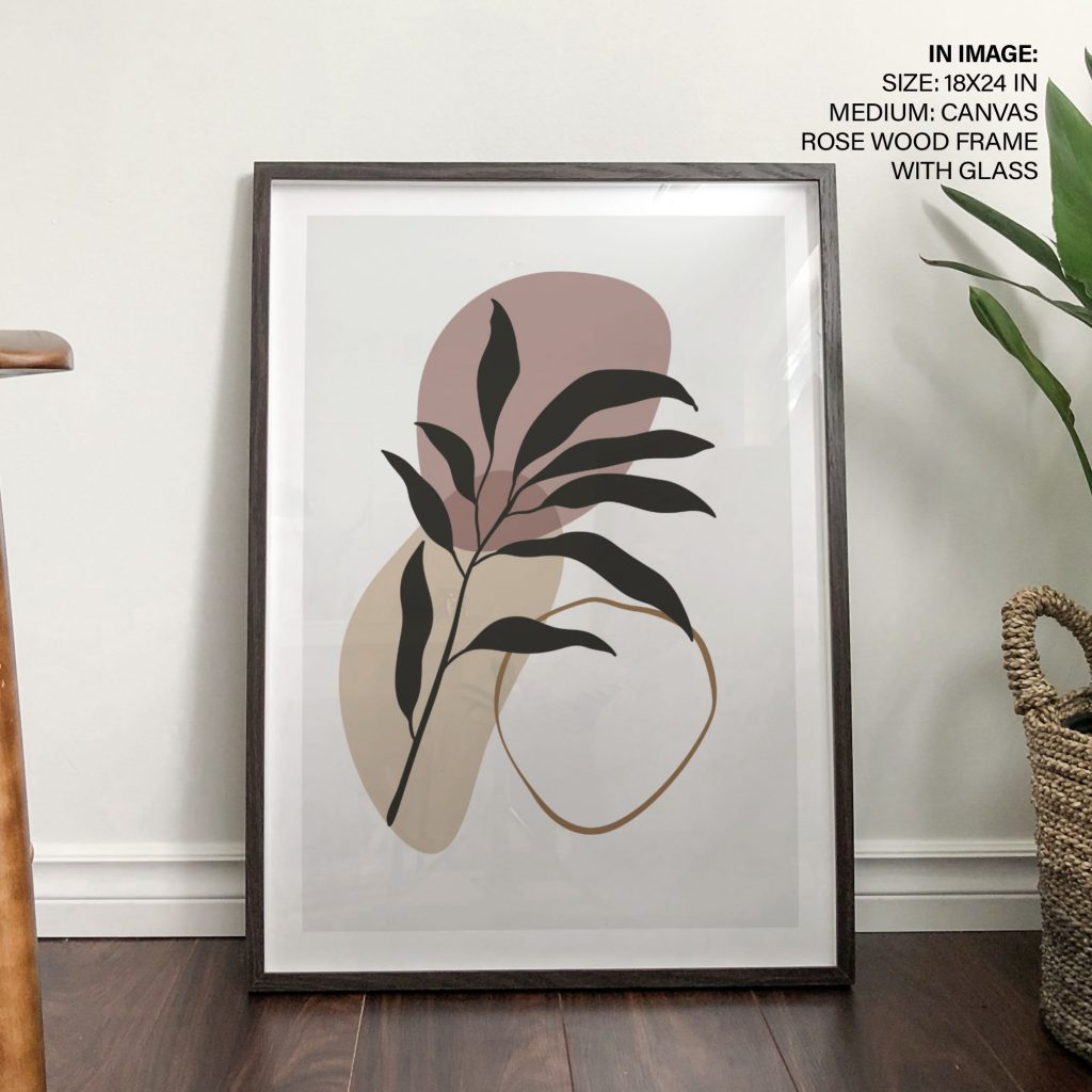 Abstract Botanical Leaf Branch Shapes – Wall Painting