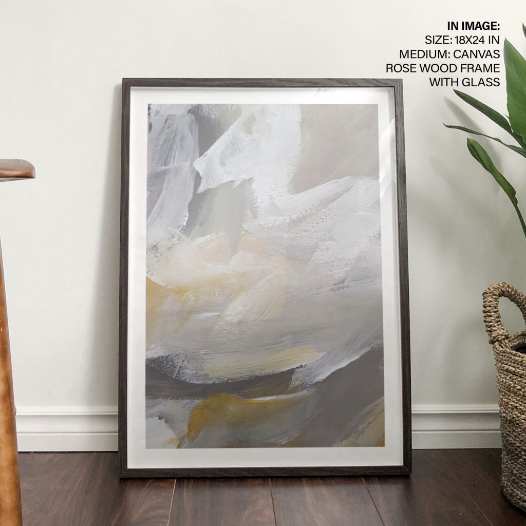 Abstract Yellow Gestural Brushstrokes – Wall Painting