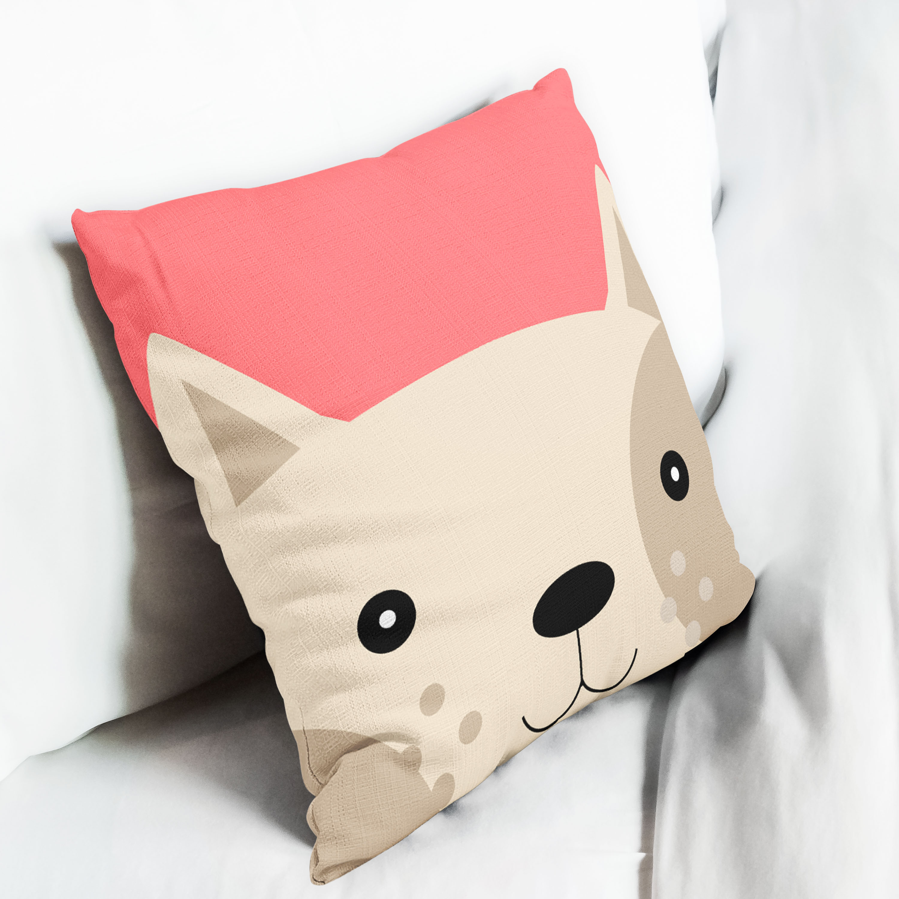 Red sofa with pillow and light lamp