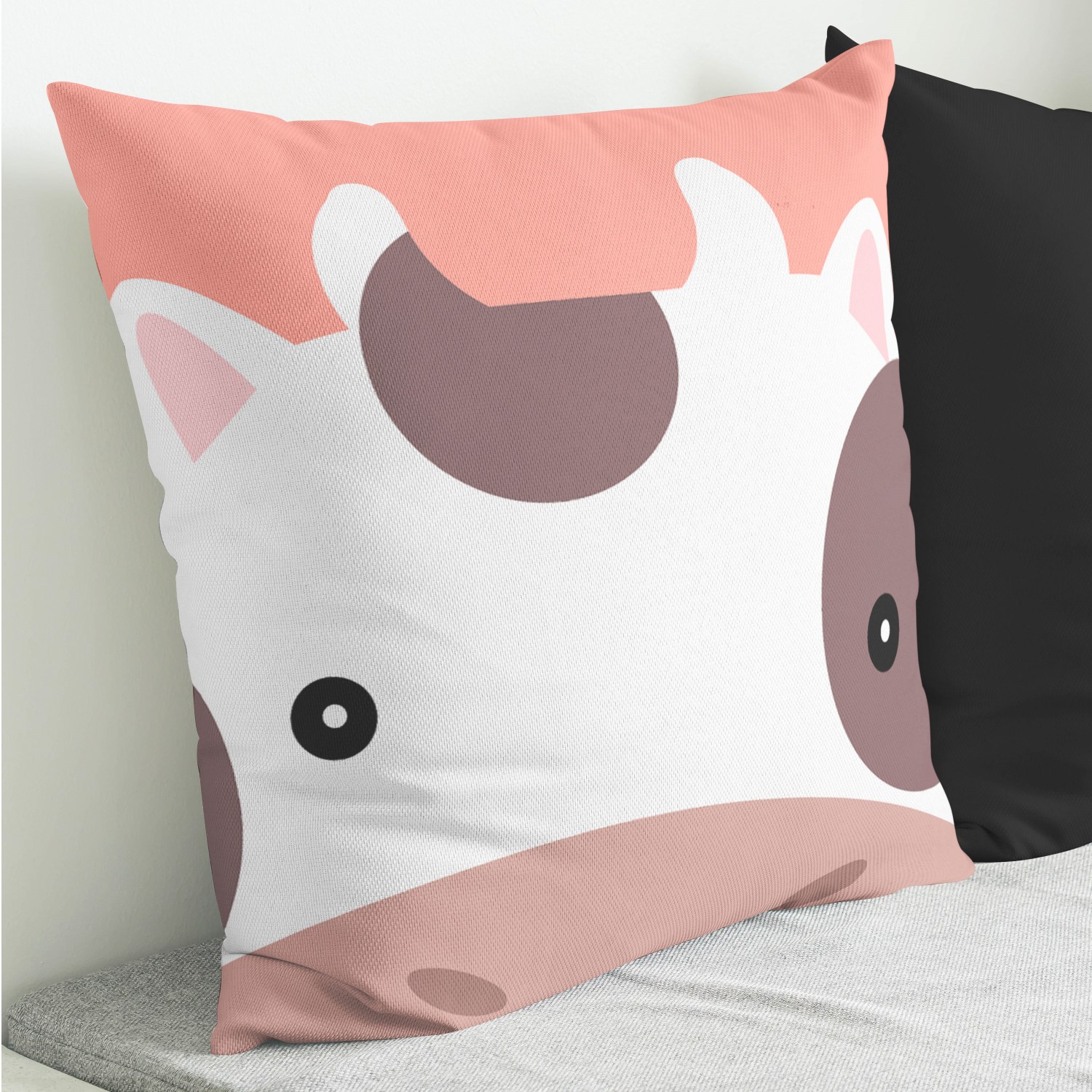 Red sofa with pillow and light lamp