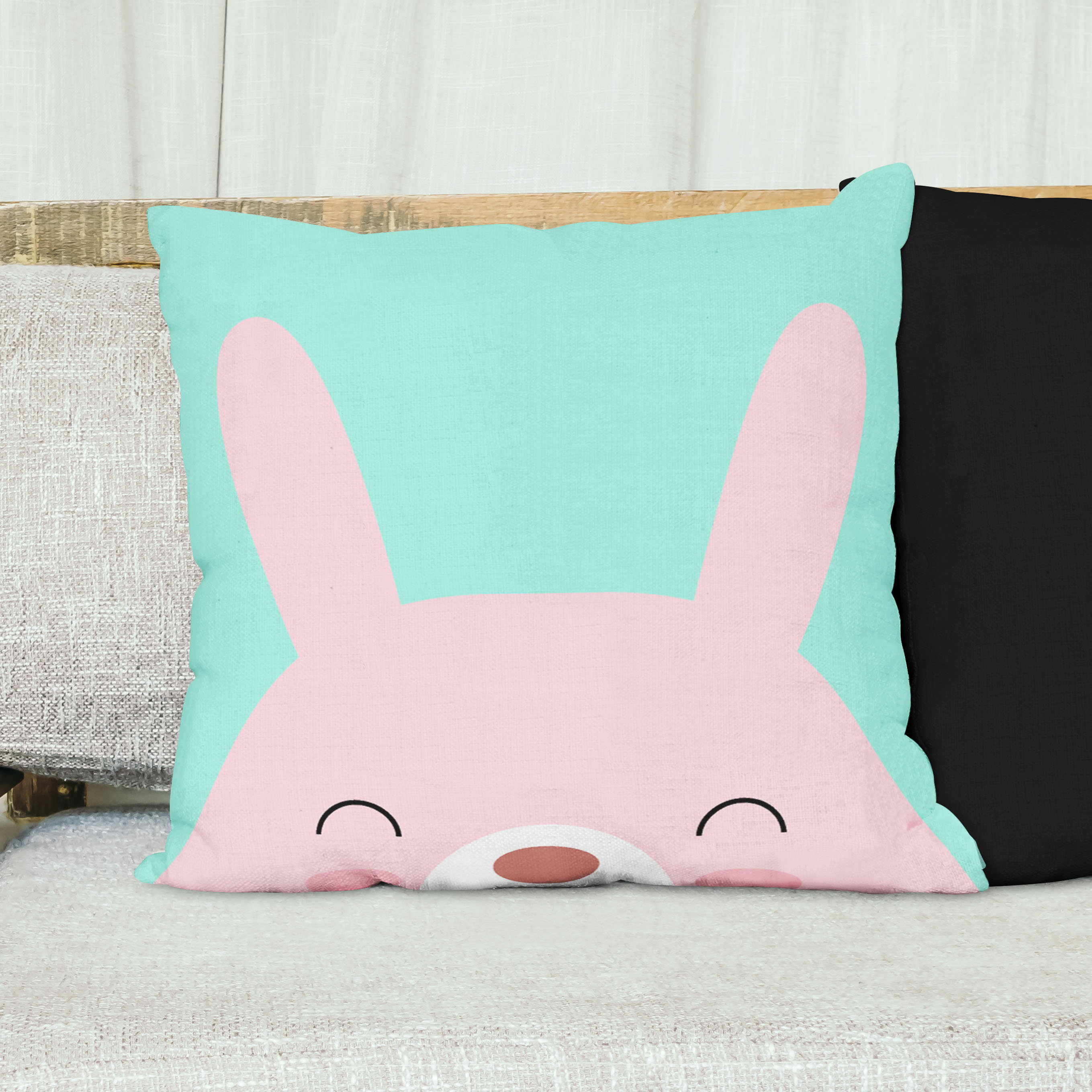 Red sofa with pillow and light lamp