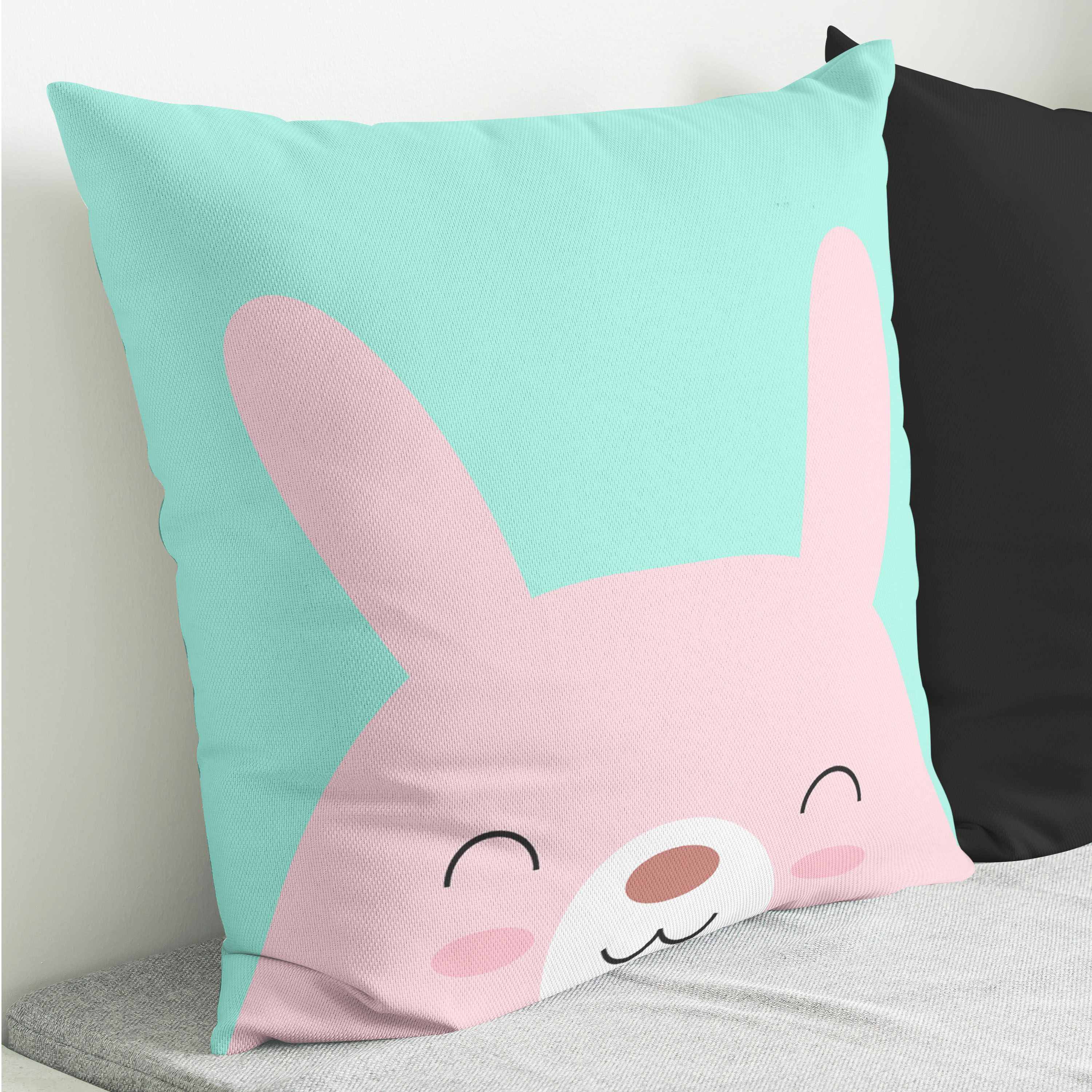 Red sofa with pillow and light lamp