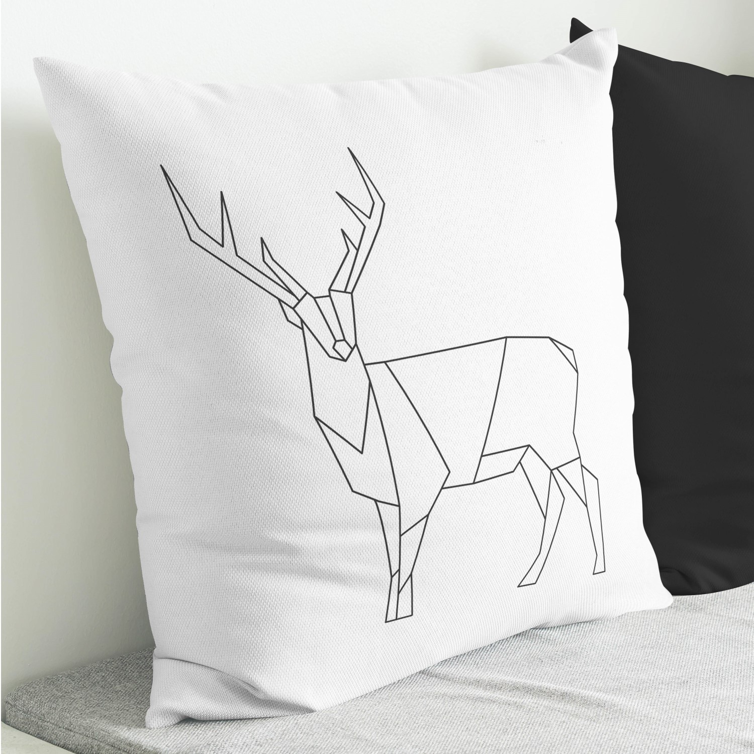 Red sofa with pillow and light lamp