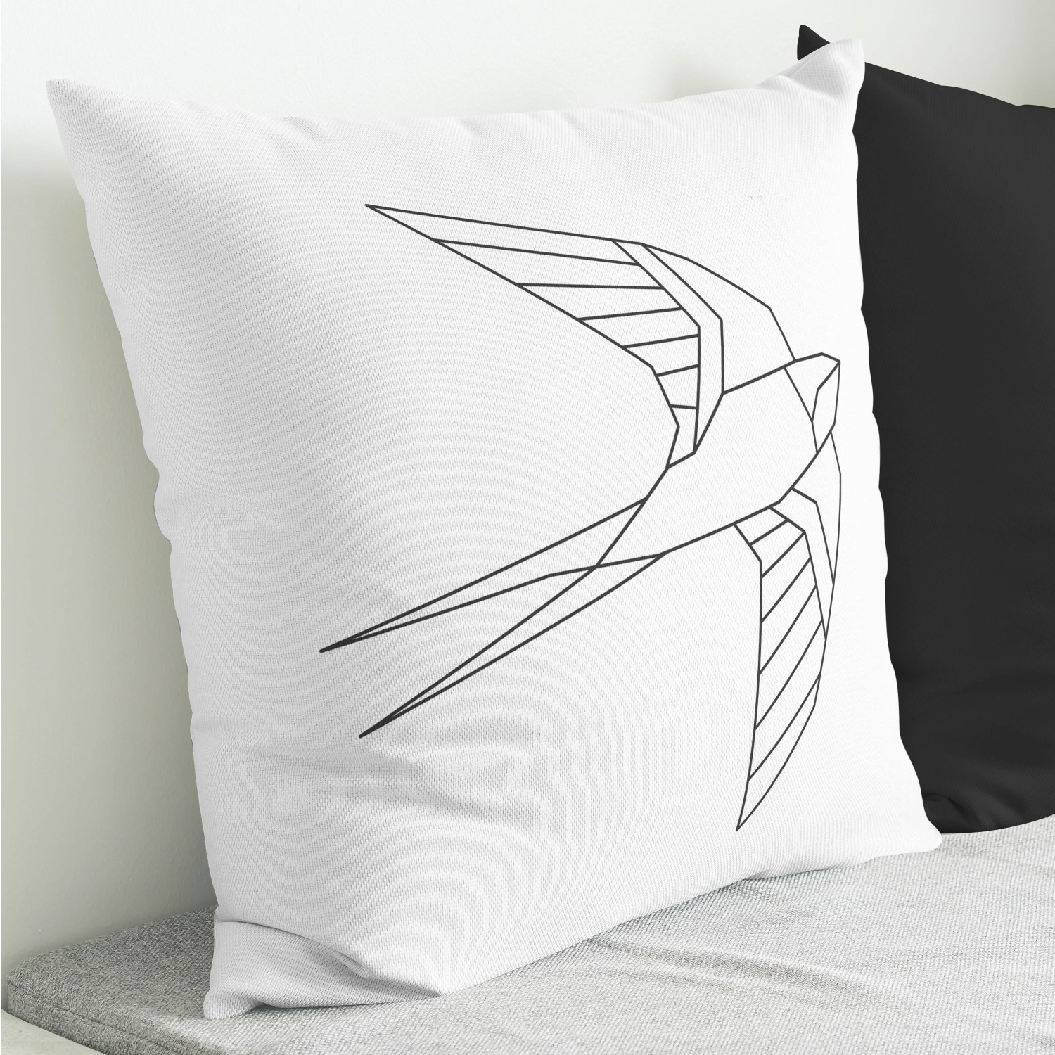 Red sofa with pillow and light lamp