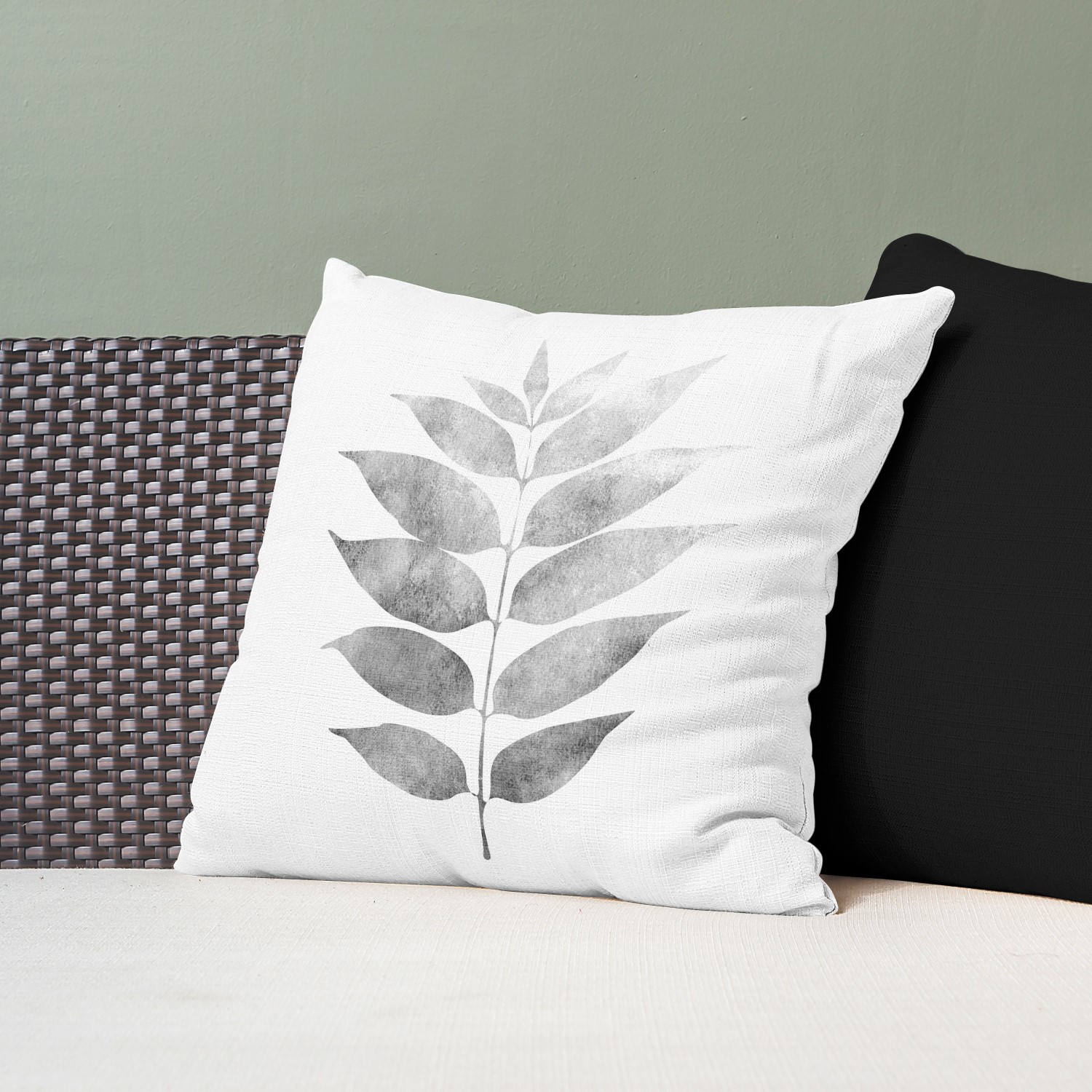 Red sofa with pillow and light lamp