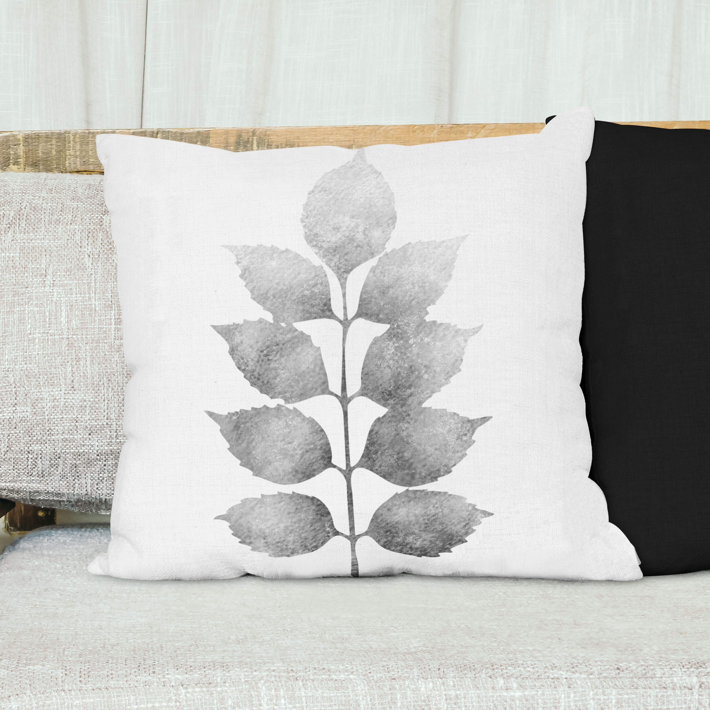 Red sofa with pillow and light lamp