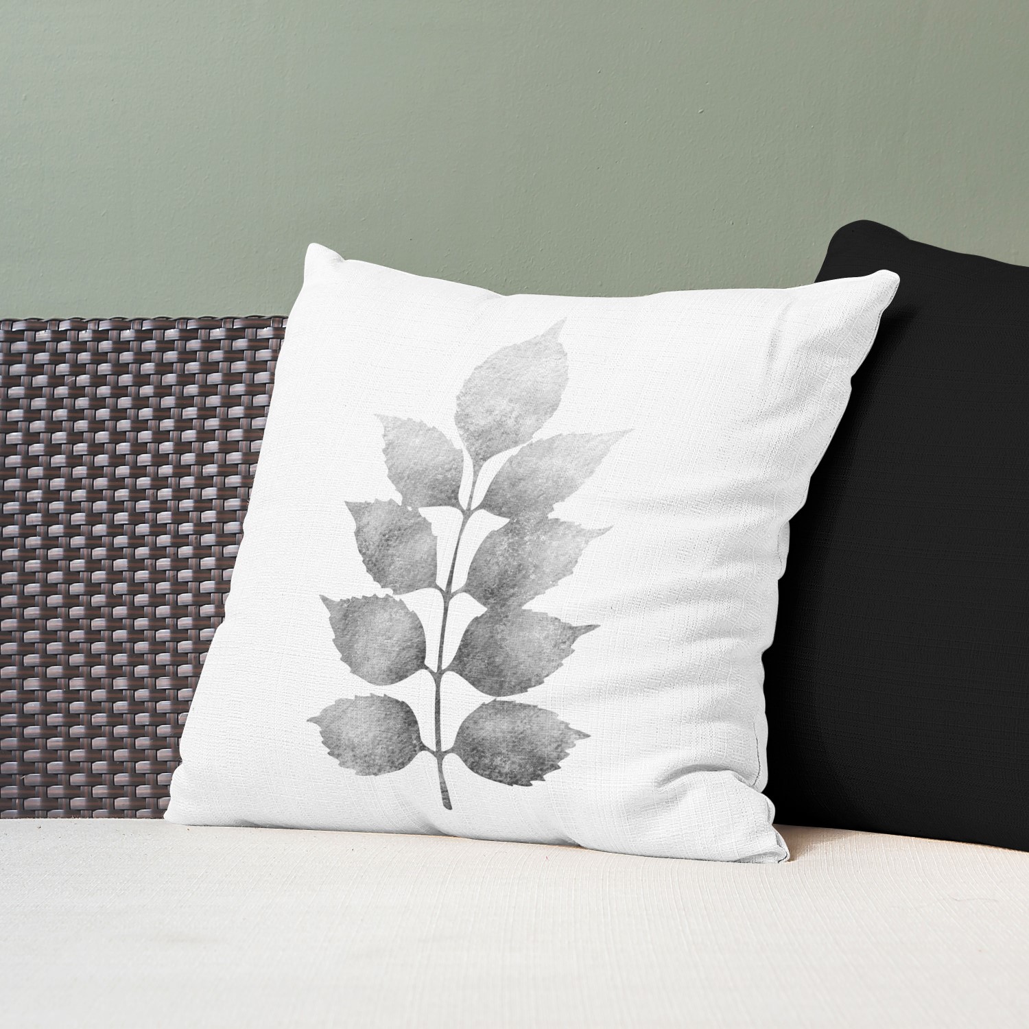 Red sofa with pillow and light lamp