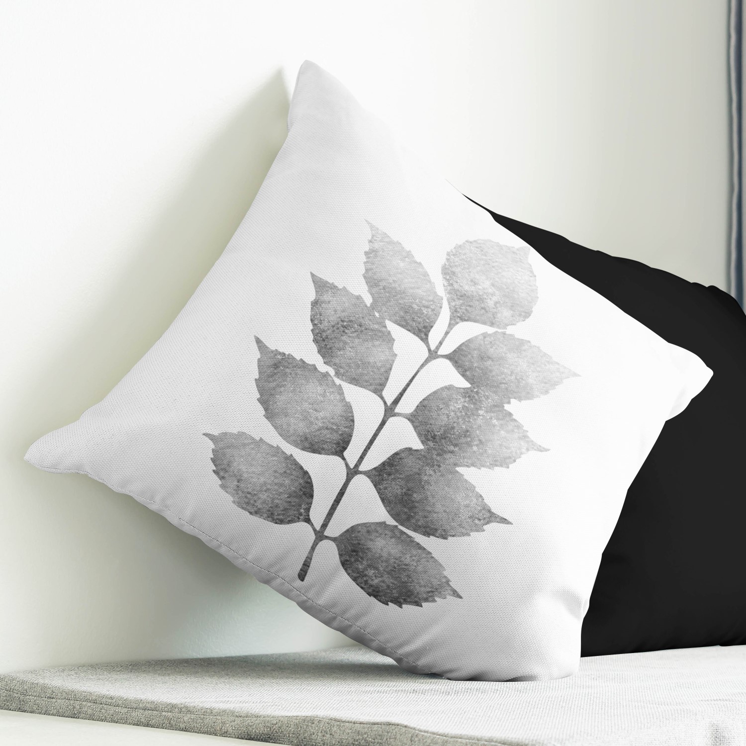 Red sofa with pillow and light lamp