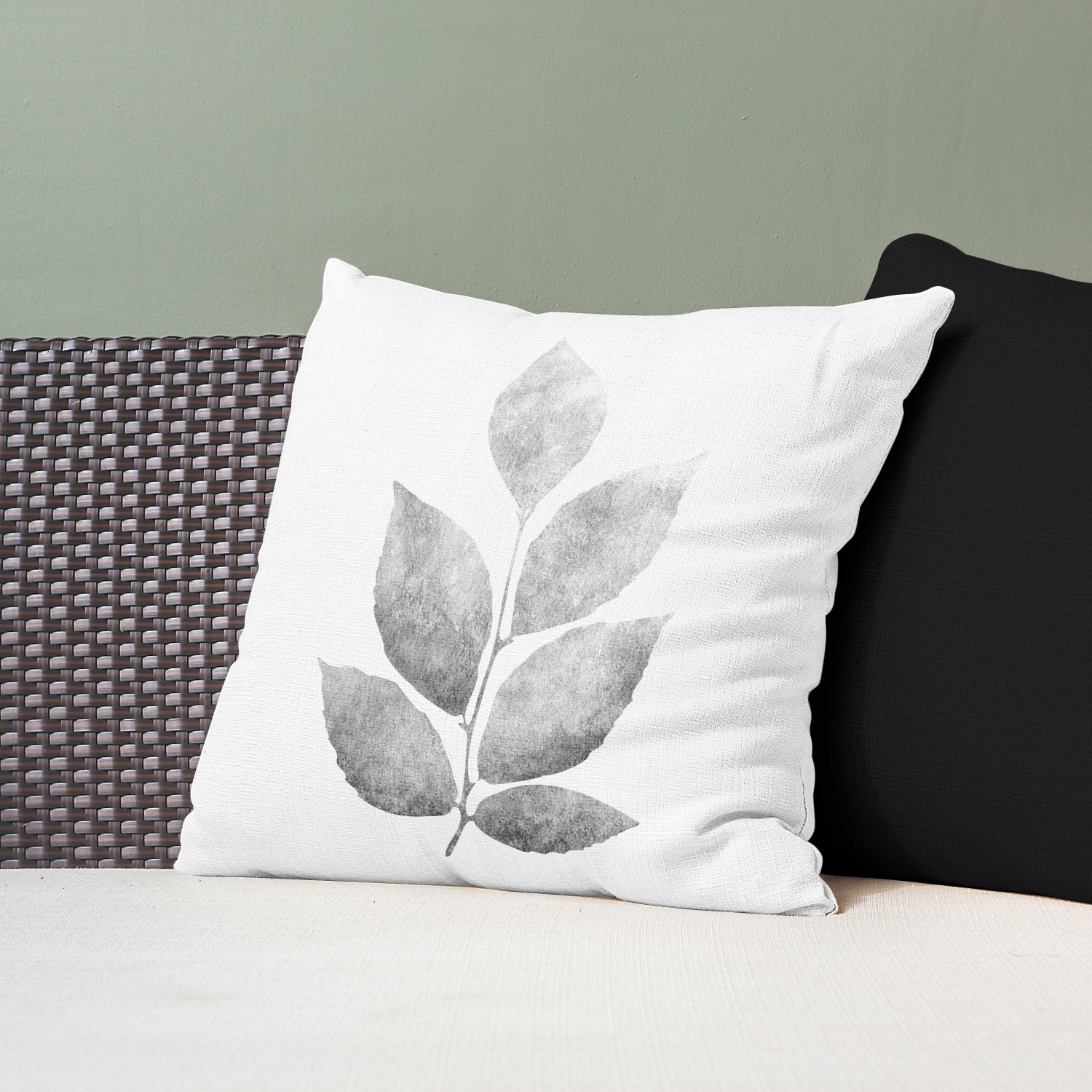 Red sofa with pillow and light lamp