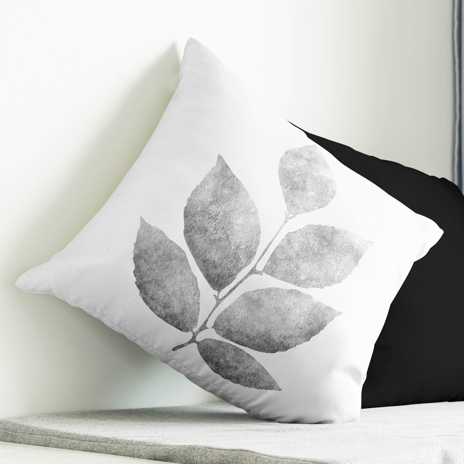 Red sofa with pillow and light lamp