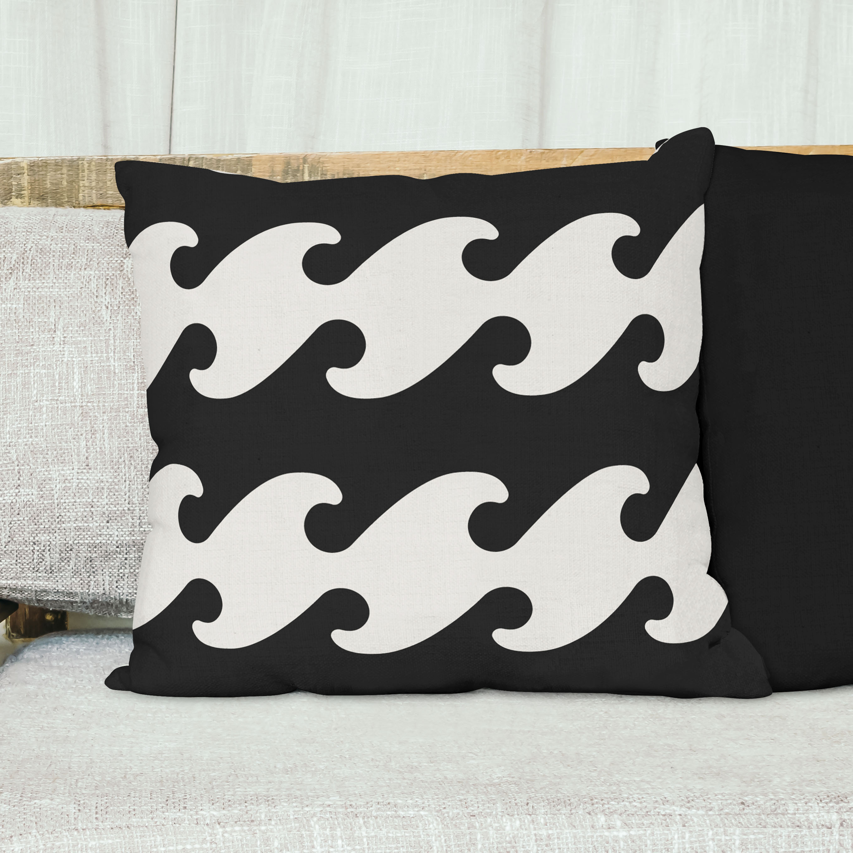 Red sofa with pillow and light lamp