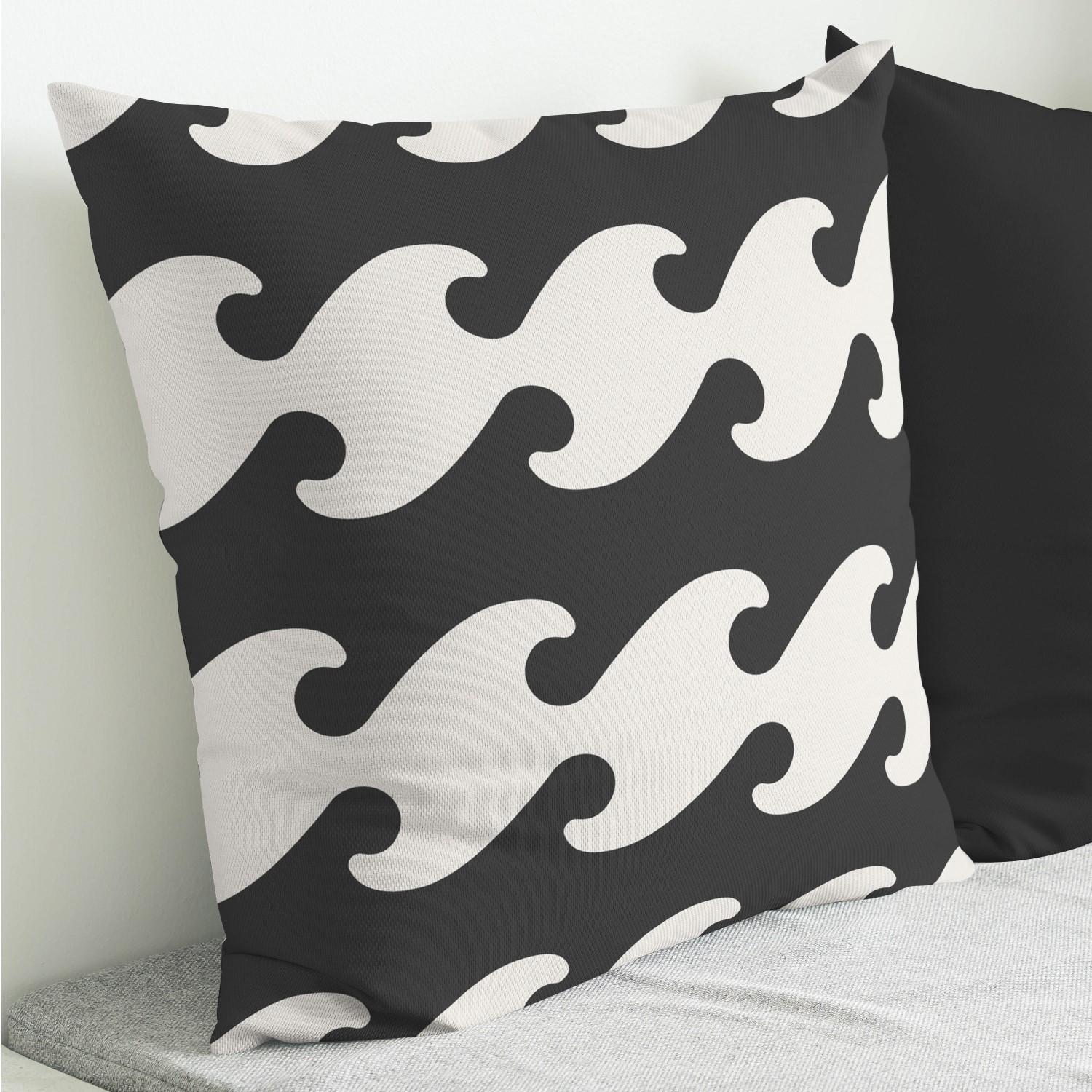 Red sofa with pillow and light lamp