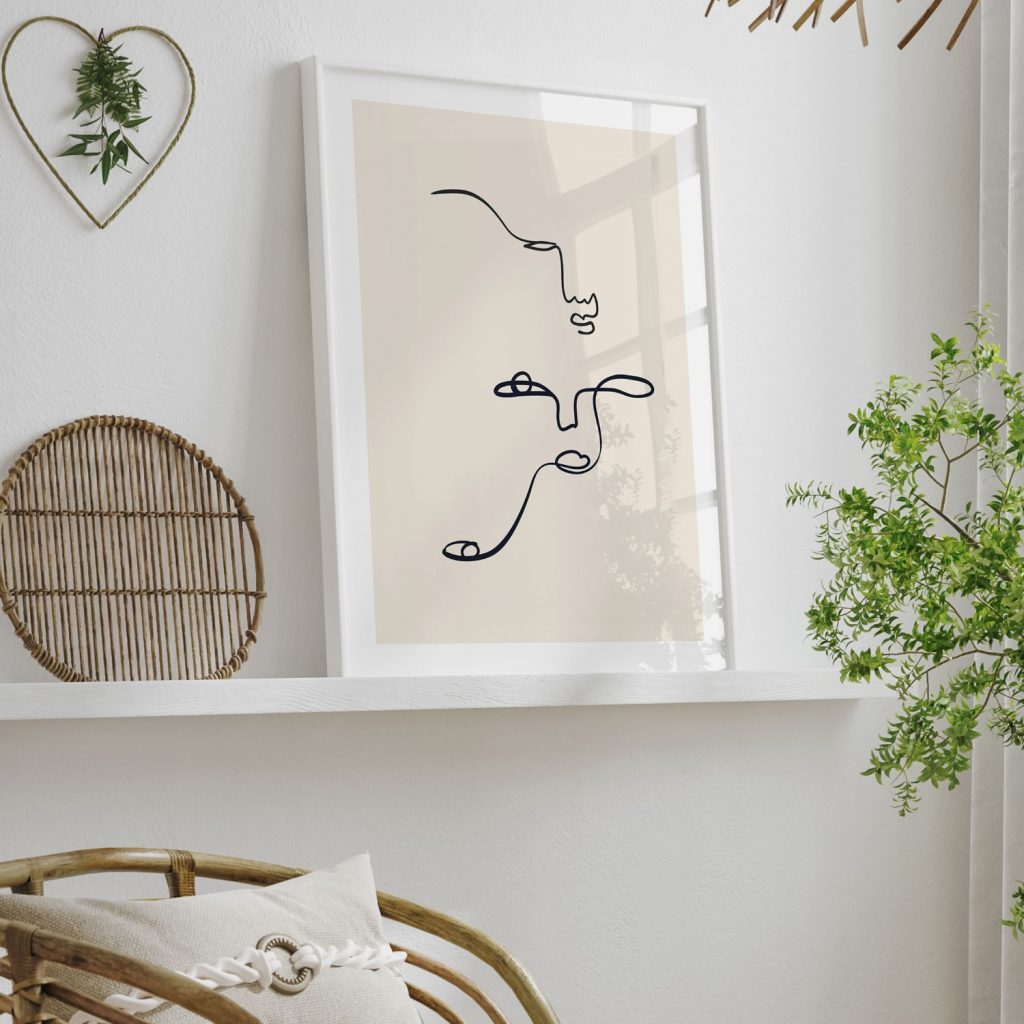 Minimalist Two Abstract Faces – Home Decor