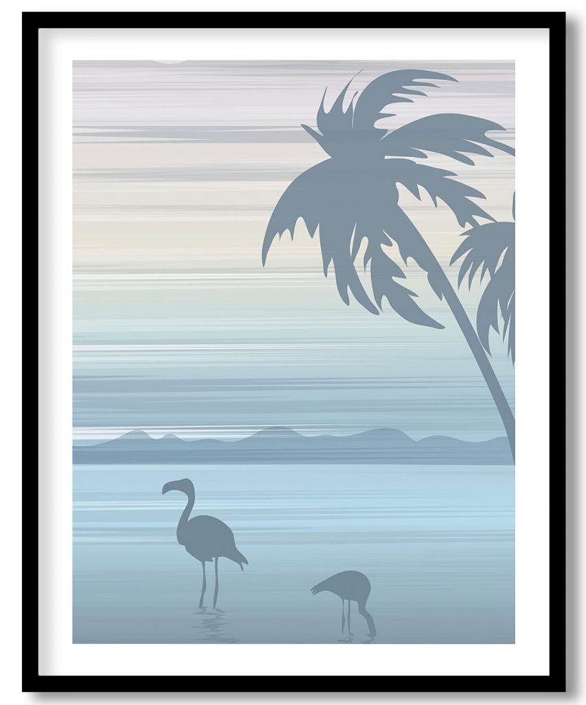 Flamingo on lakeside