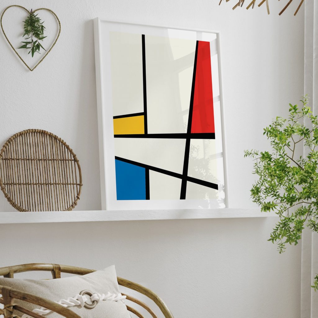 Abstract Geometric Composition Primary Colors – Home Decor