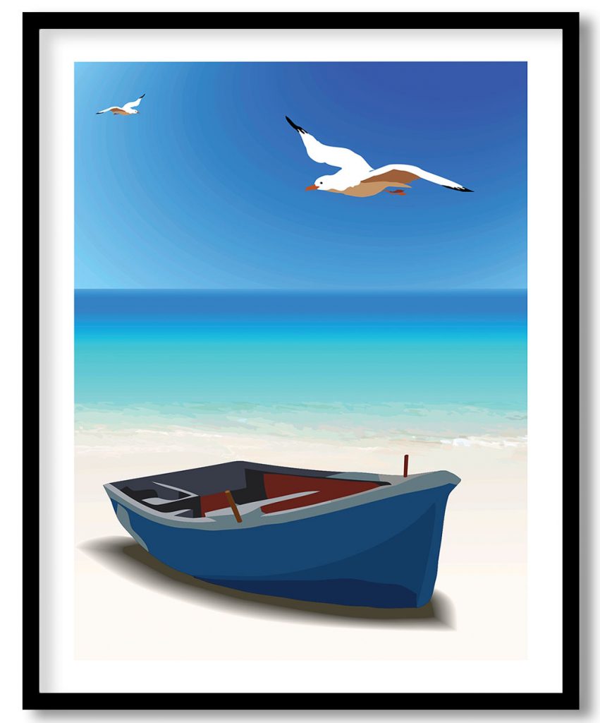 Feather creature aviate on raft lakeside