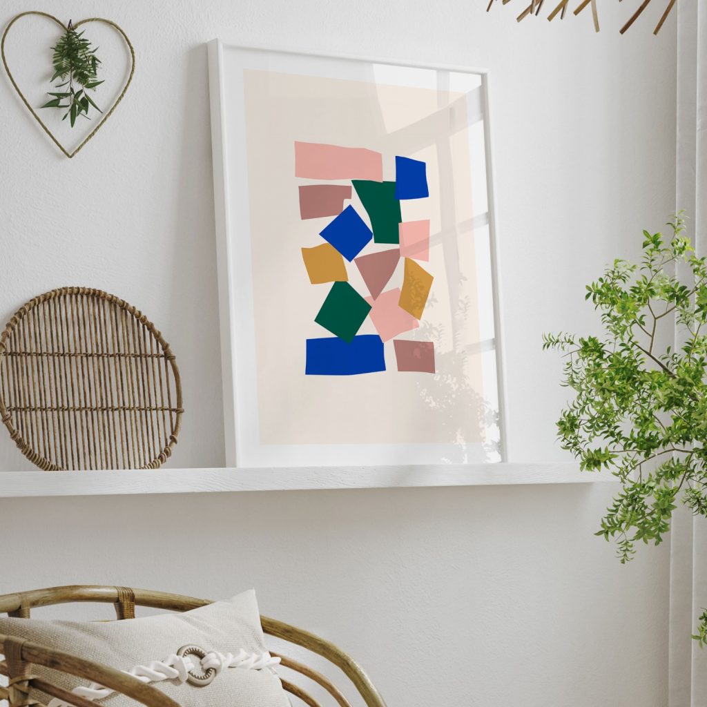 Abstract Composition Colorful Shapes – Wall Painting