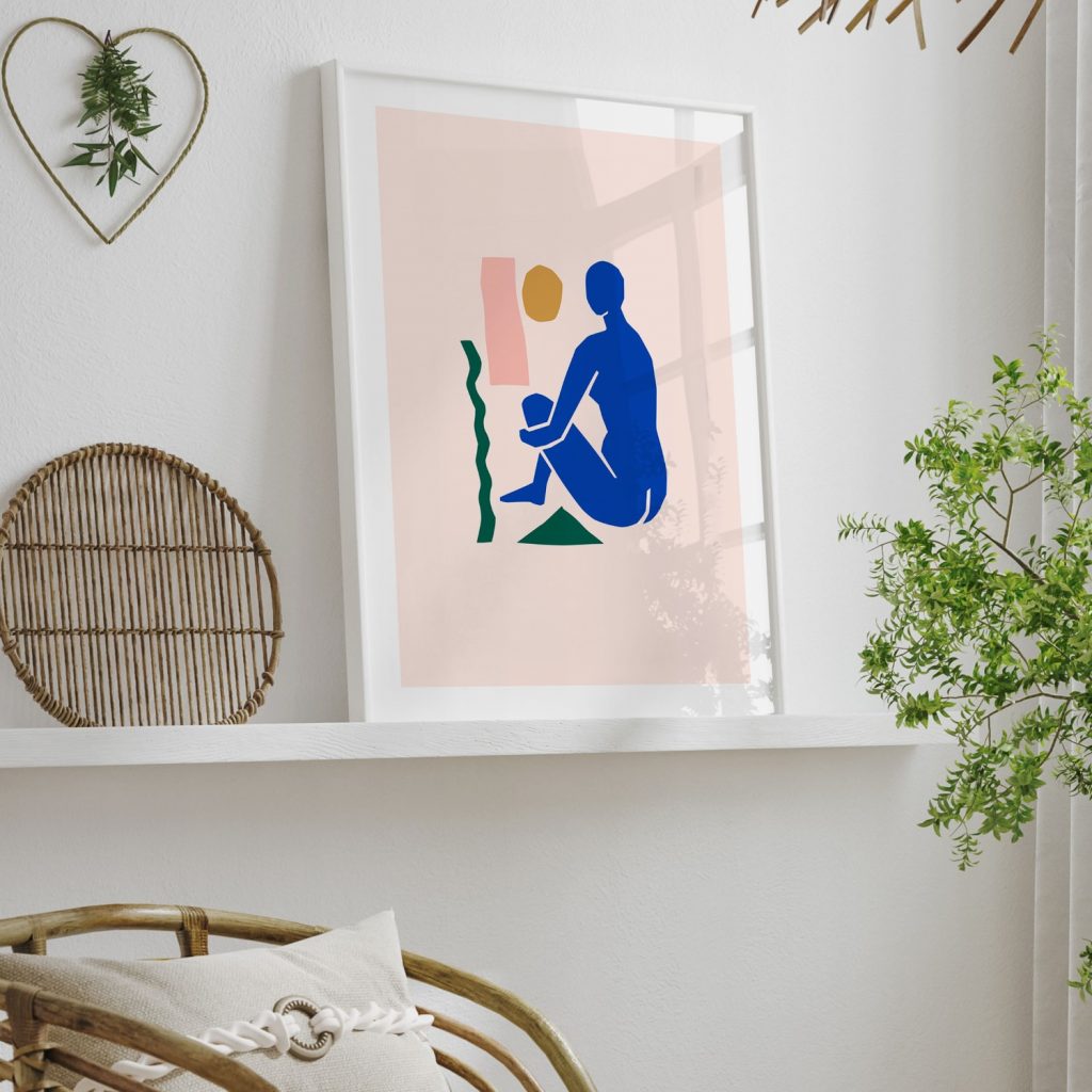 Abstract Seated Figure Shapes – Wall Painting