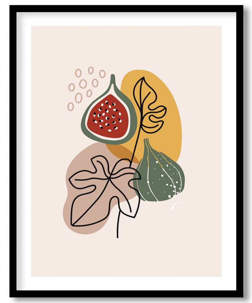 Abstract leaves and fruits