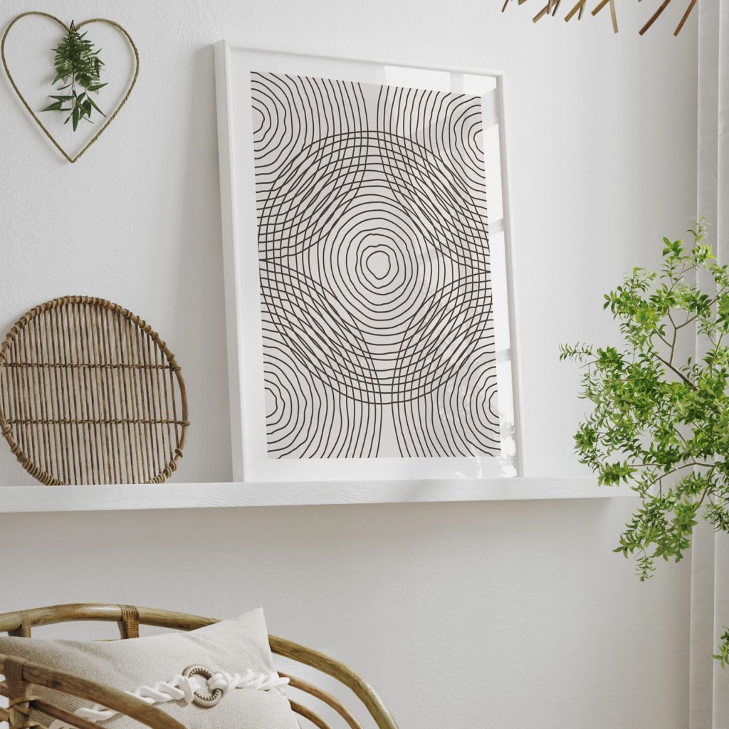 Abstract Concentric Overlapping Lines – Wall Painting