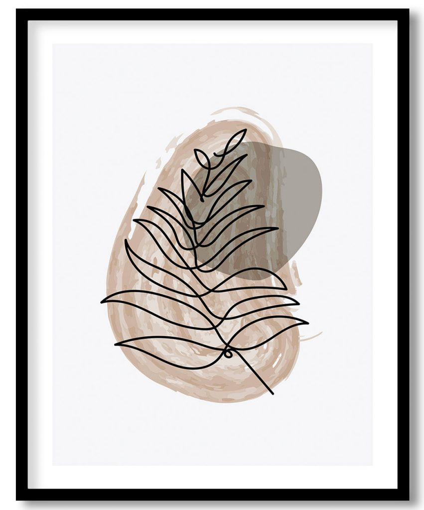 Abstruse leaflet line drawing