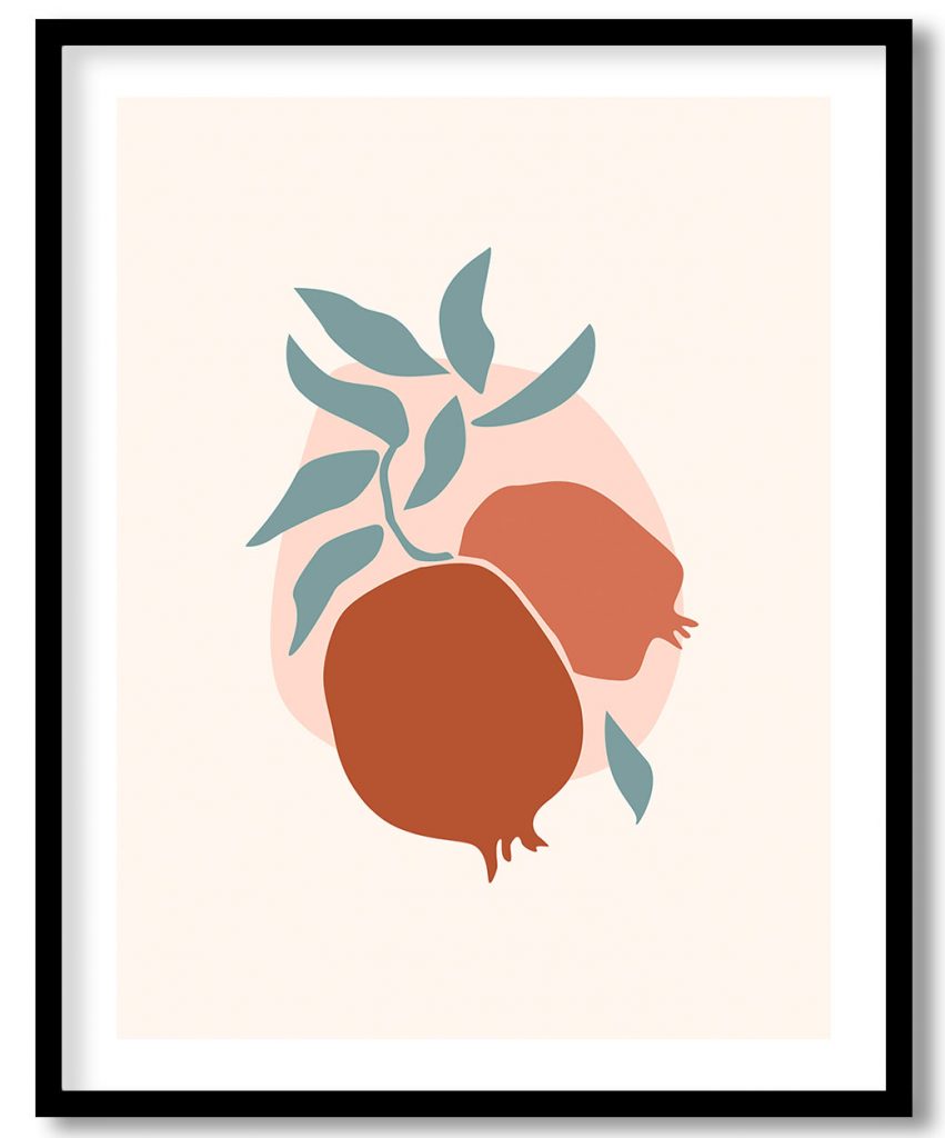 Abstract pomegranate drawing