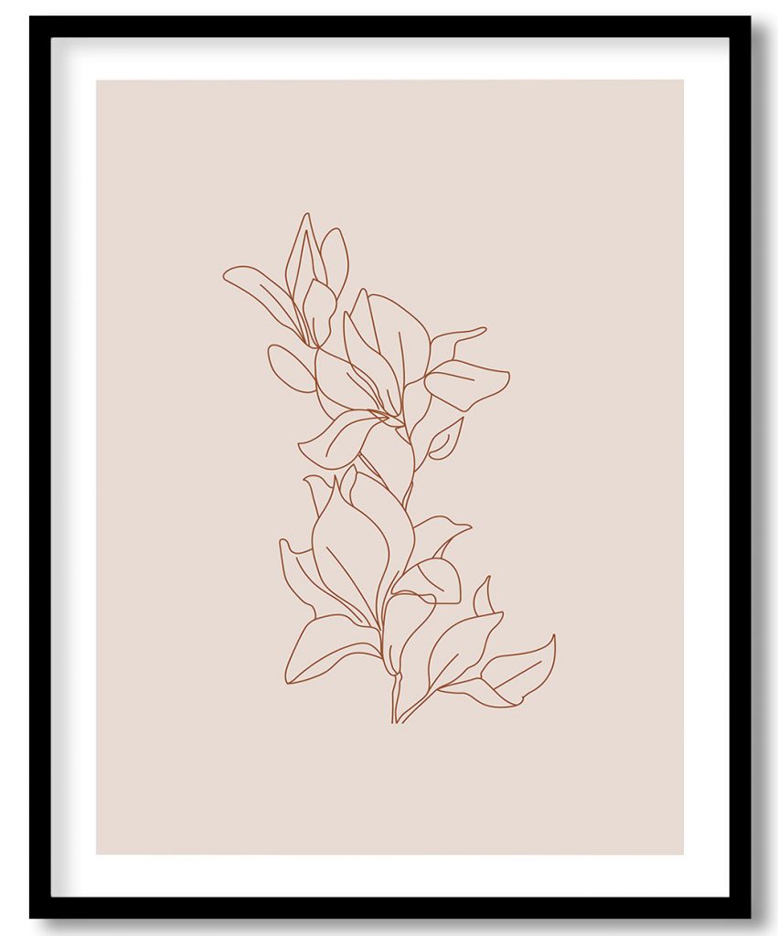Leaf line drawing plant