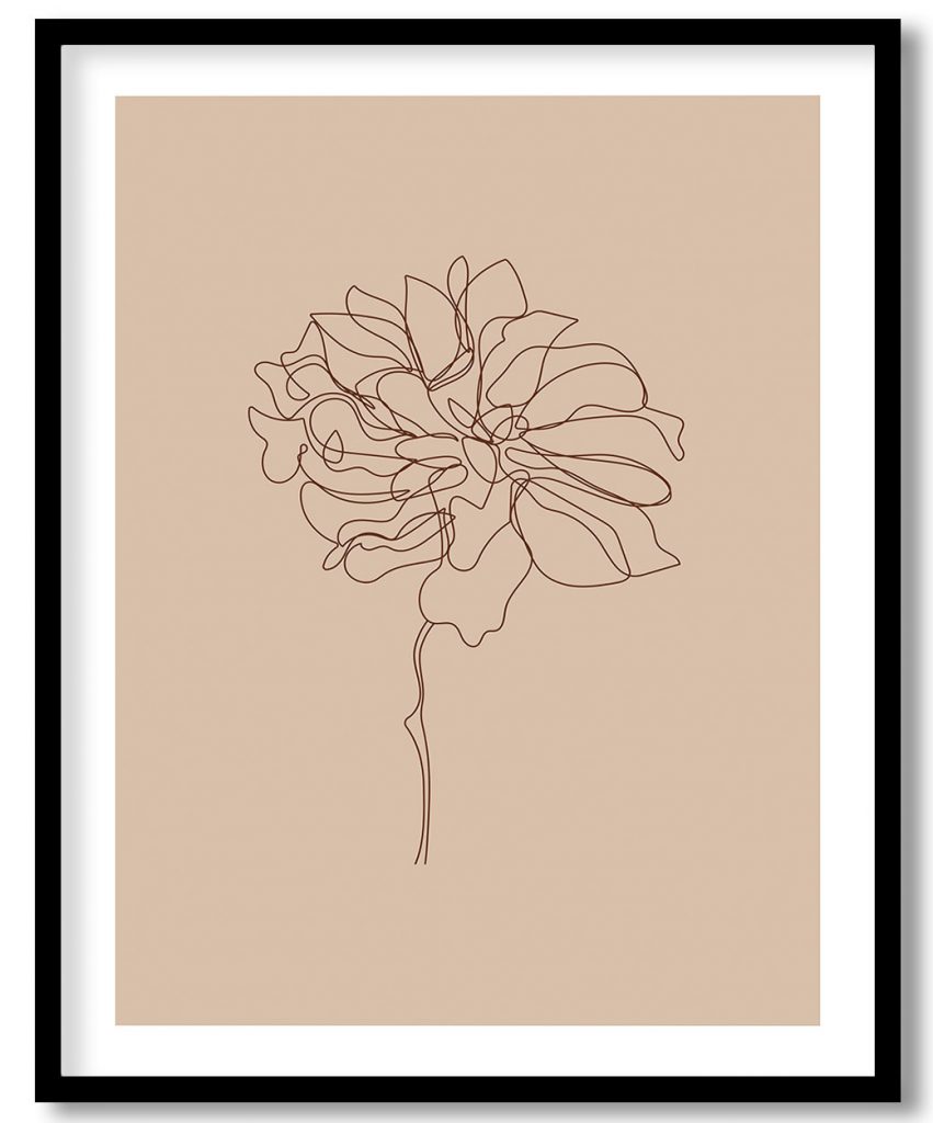 Leaf line drawing plant #01