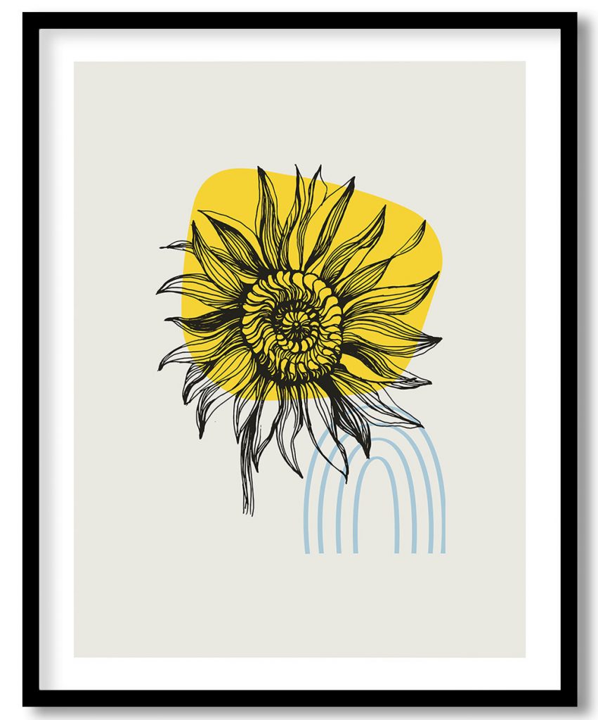 Flower line drawing layout