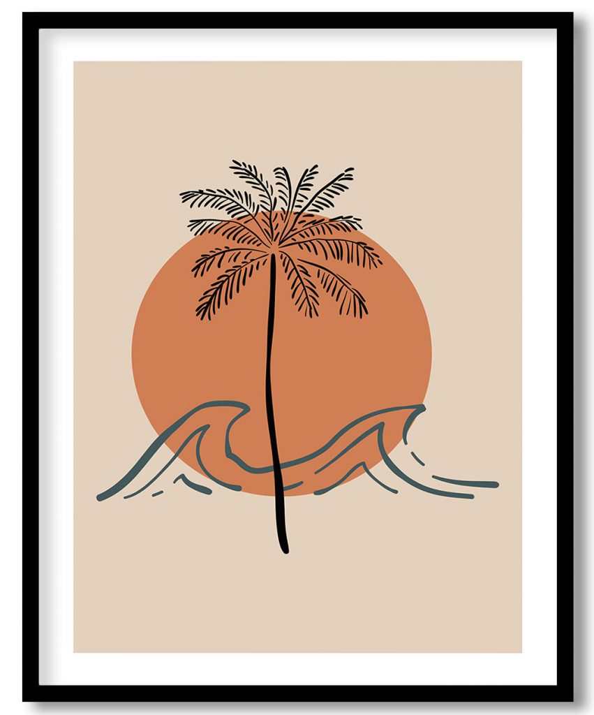 Palm tree line drawing