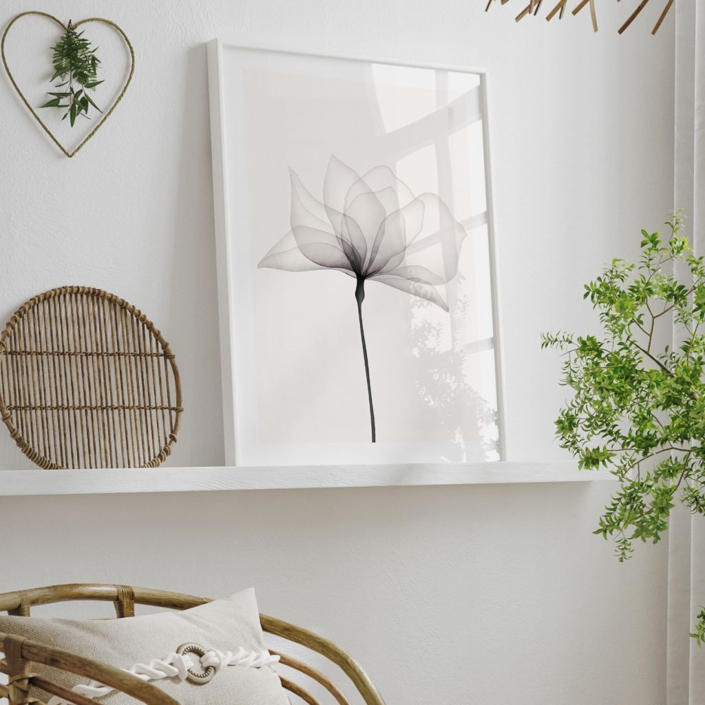 Minimalist White and Gray Flower – Wall Hanging