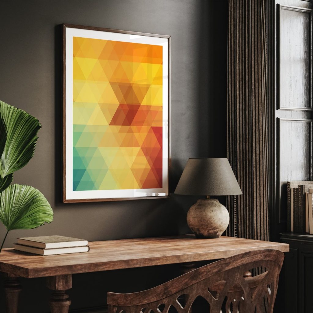 Geometric Triangular Gradient Pattern – Wall Hanging