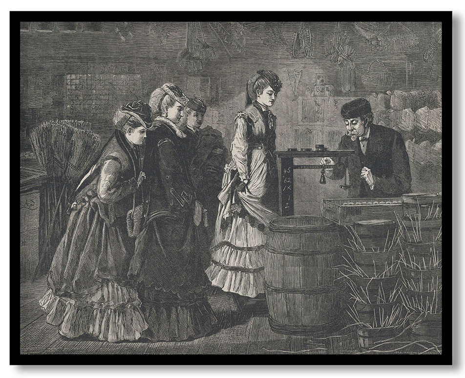 A Country Store – Getting Weighed (Every Saturday, Vol. II, New Series) by William James Linton (March 25, 1871)