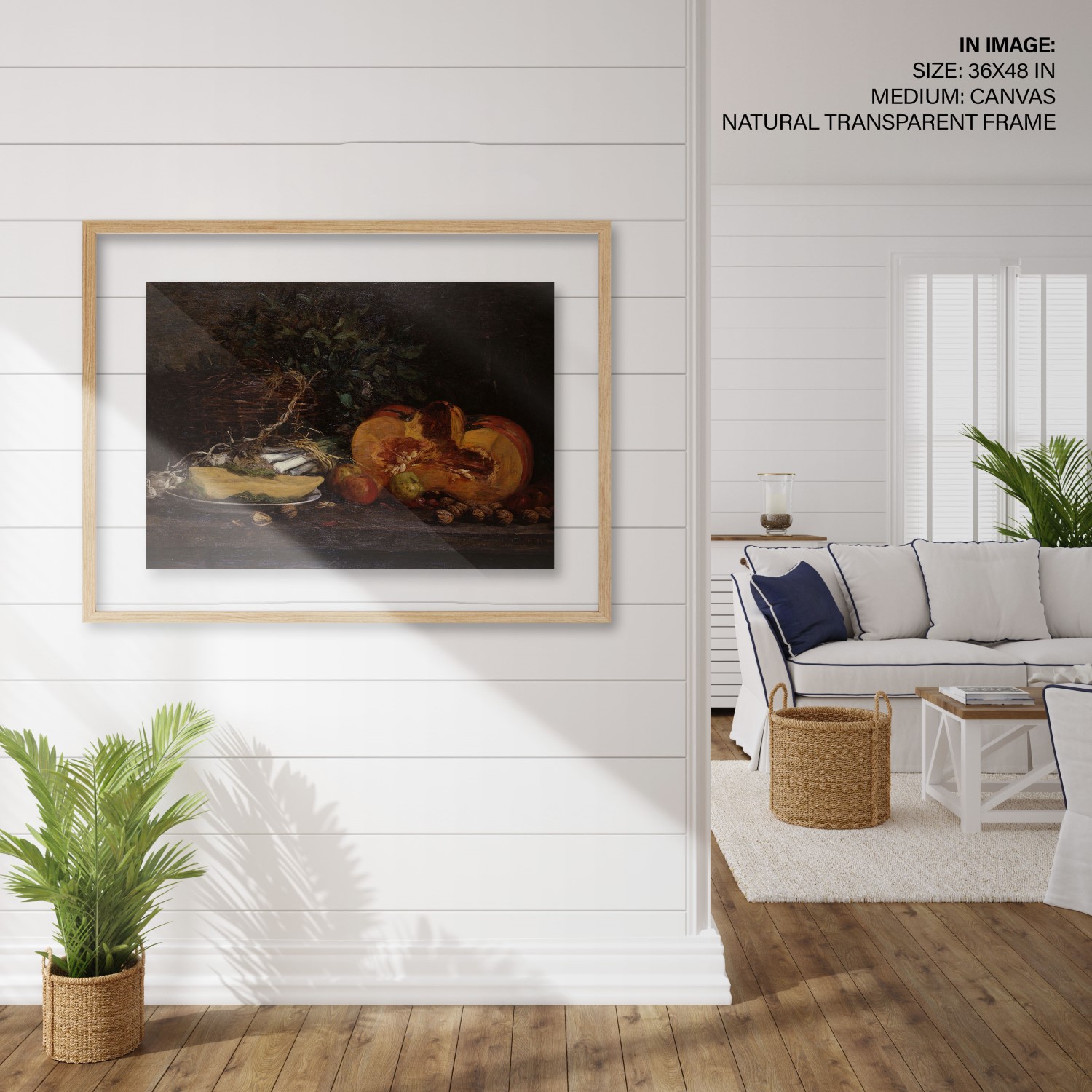 Hampton,Style,Living,Room,Interior,With,Frame,Mockup,,3d,Render