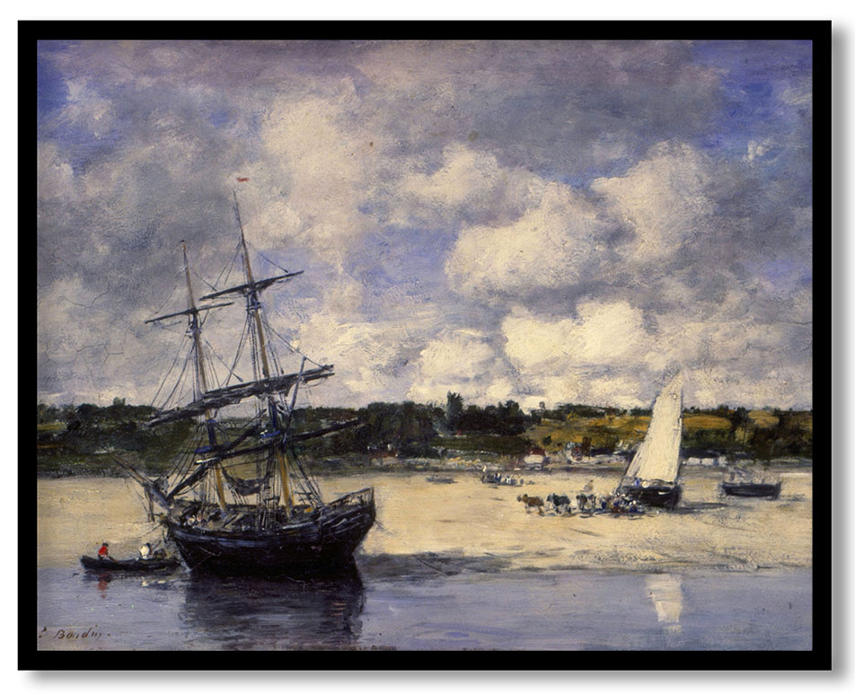 Portrieux. The coast at low tide by Eugène Boudin (1872)