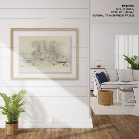 Hampton,Style,Living,Room,Interior,With,Frame,Mockup,,3d,Render