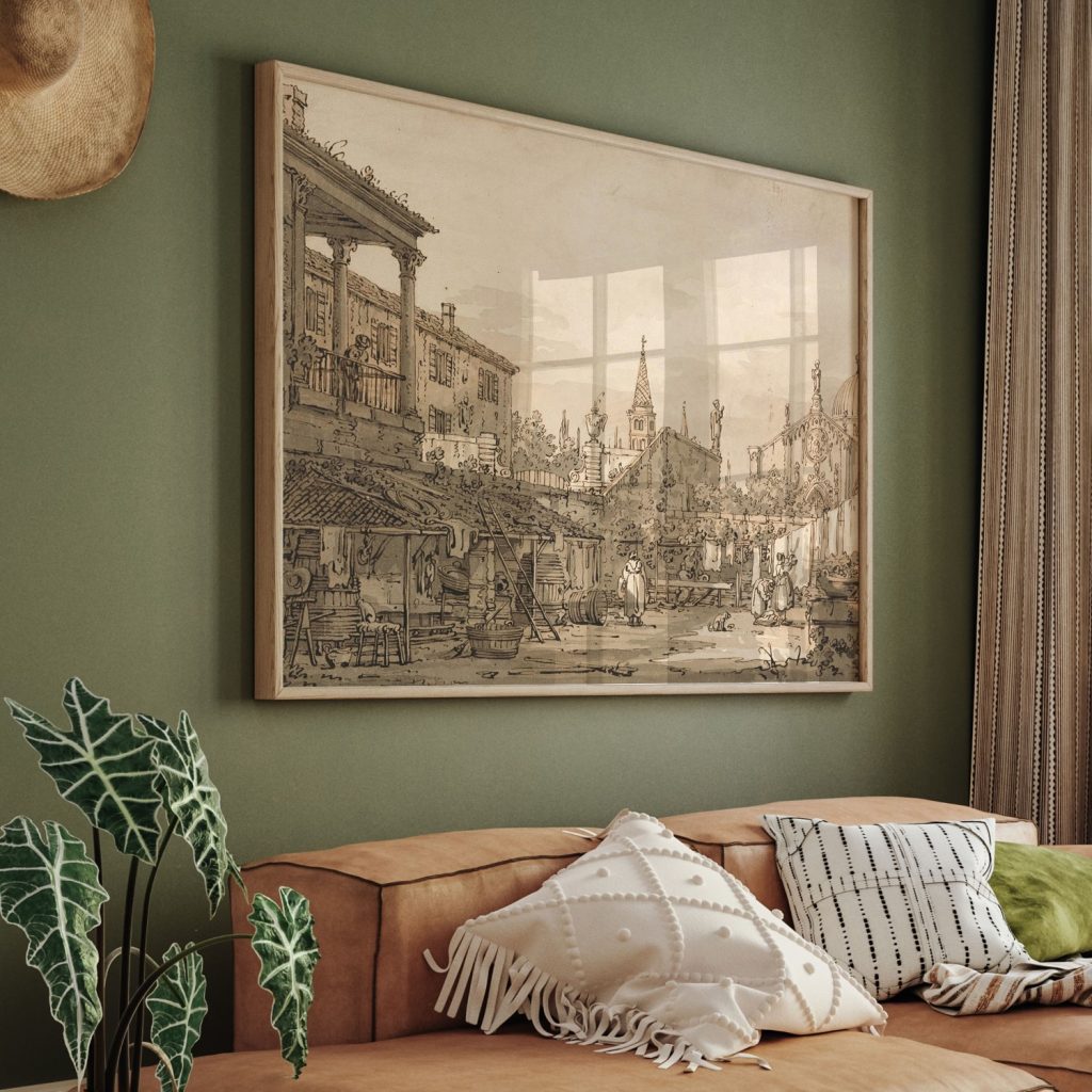 Capriccio of a Venetian Courtyard by Giovanni Antonio Canaletto