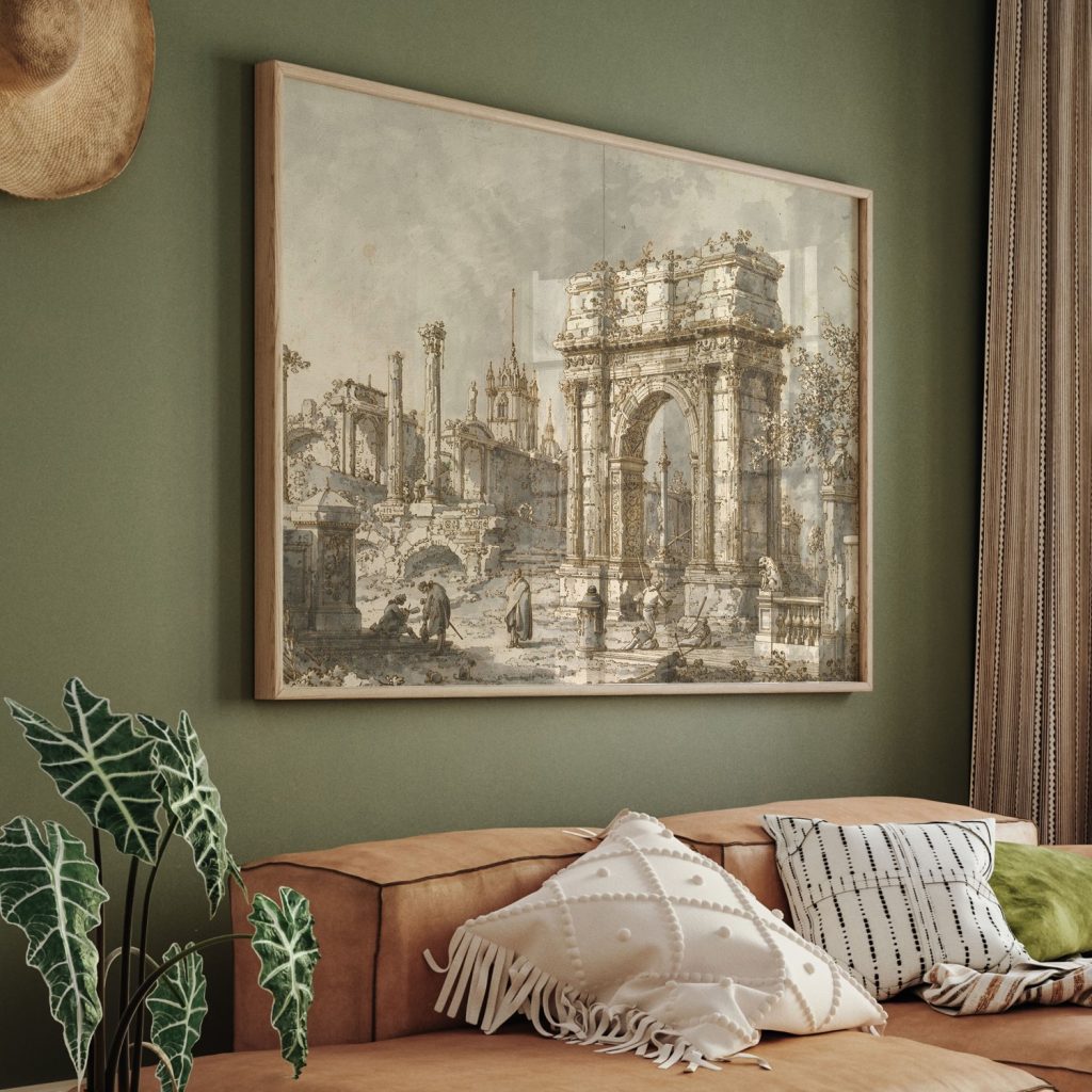 Capriccio with a Roman Triumphal Arch by Giovanni Antonio Canaletto (1720-1730)